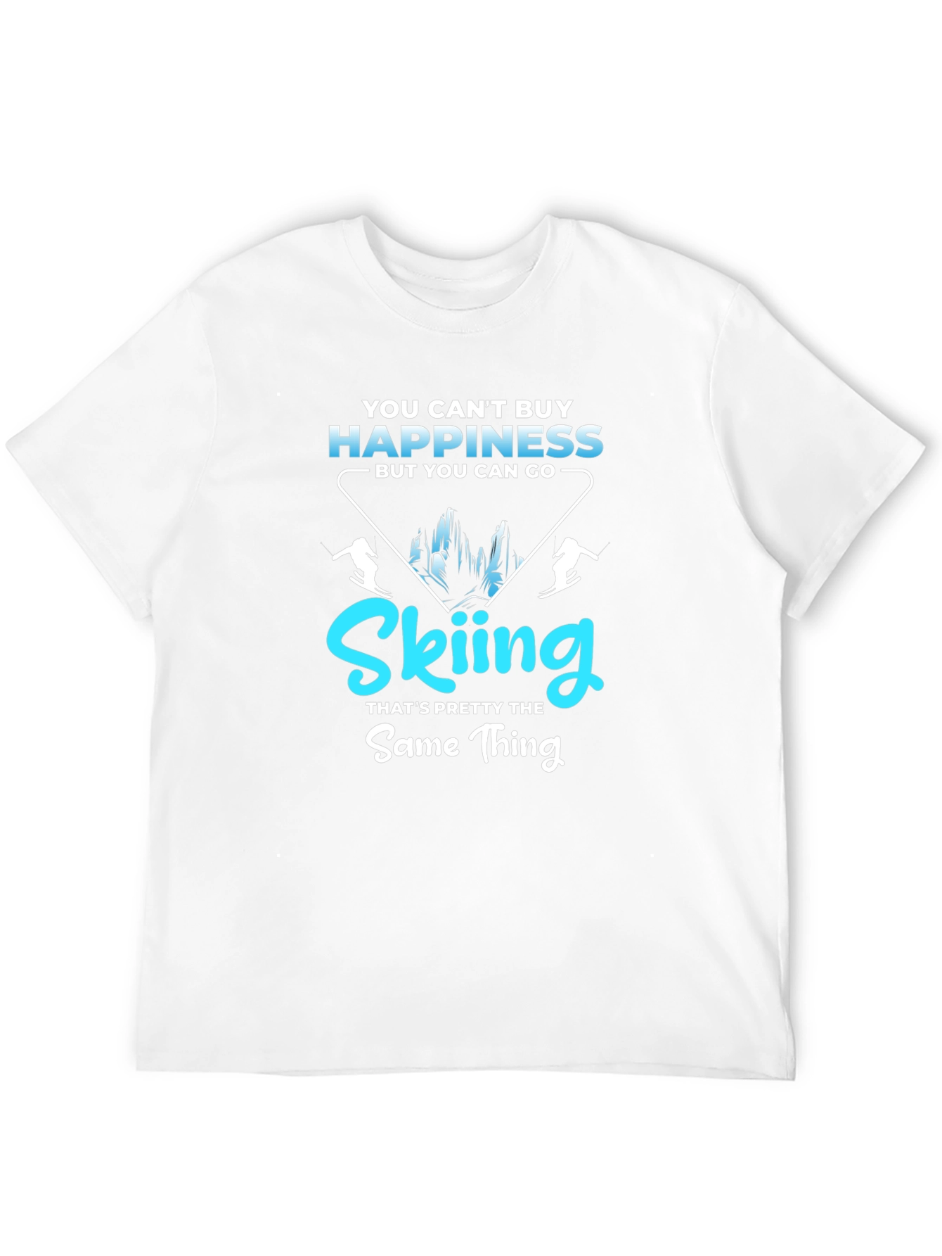 Black Skiing Happiness Graphic Tee - Black Cotton Comfort view 12