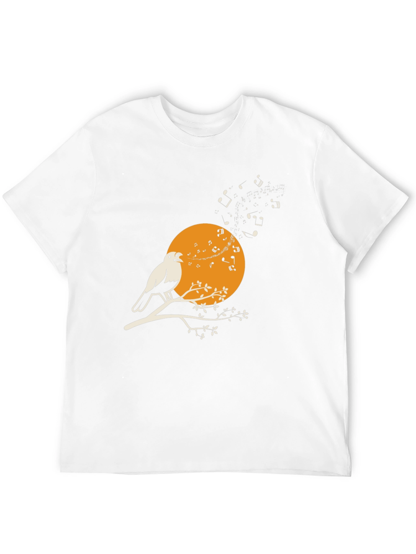 Black Bird Song T-Shirt - Musical Bird on Branch view 12