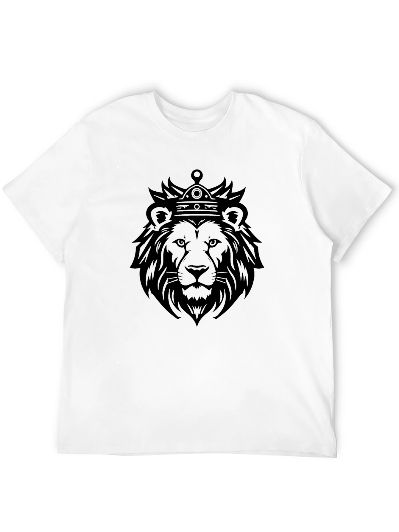 Black King Lion Graphic Print T-Shirt - Stylish Crew Neck Tee view 12