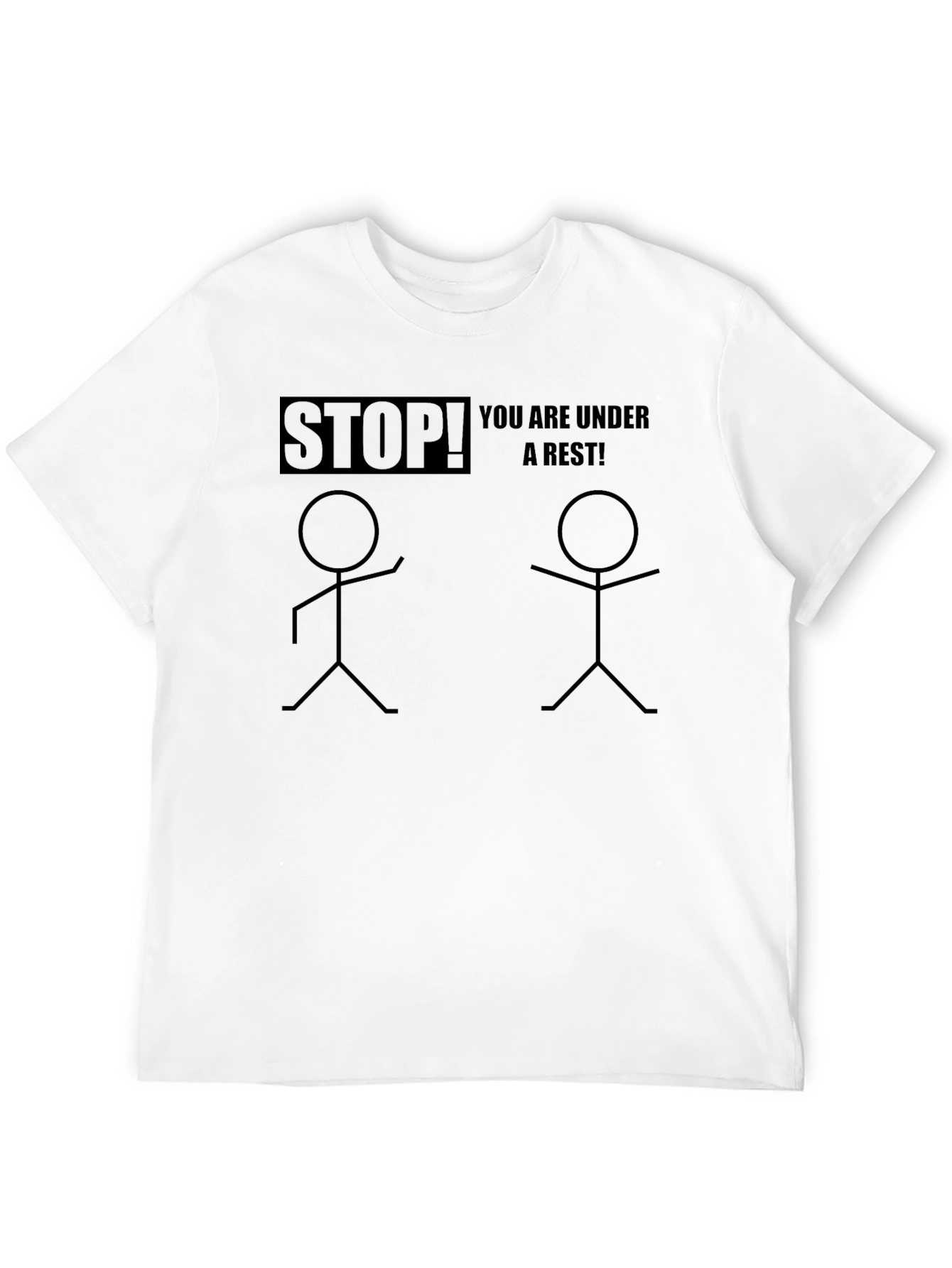 Black Funny Stick Figure Arrest T-Shirt view 12