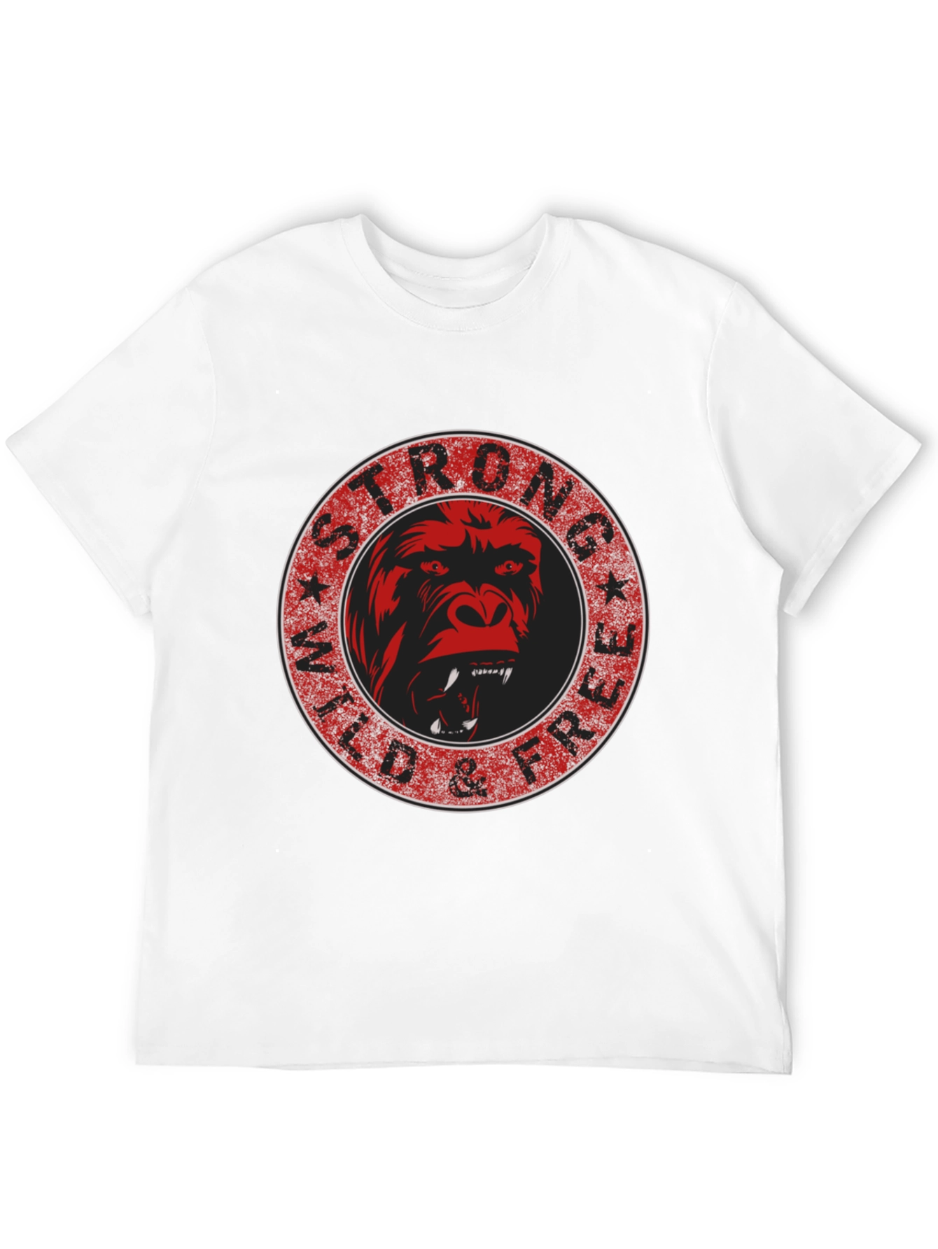 Black Strong Wild & Free Gorilla Graphic Tee view 12