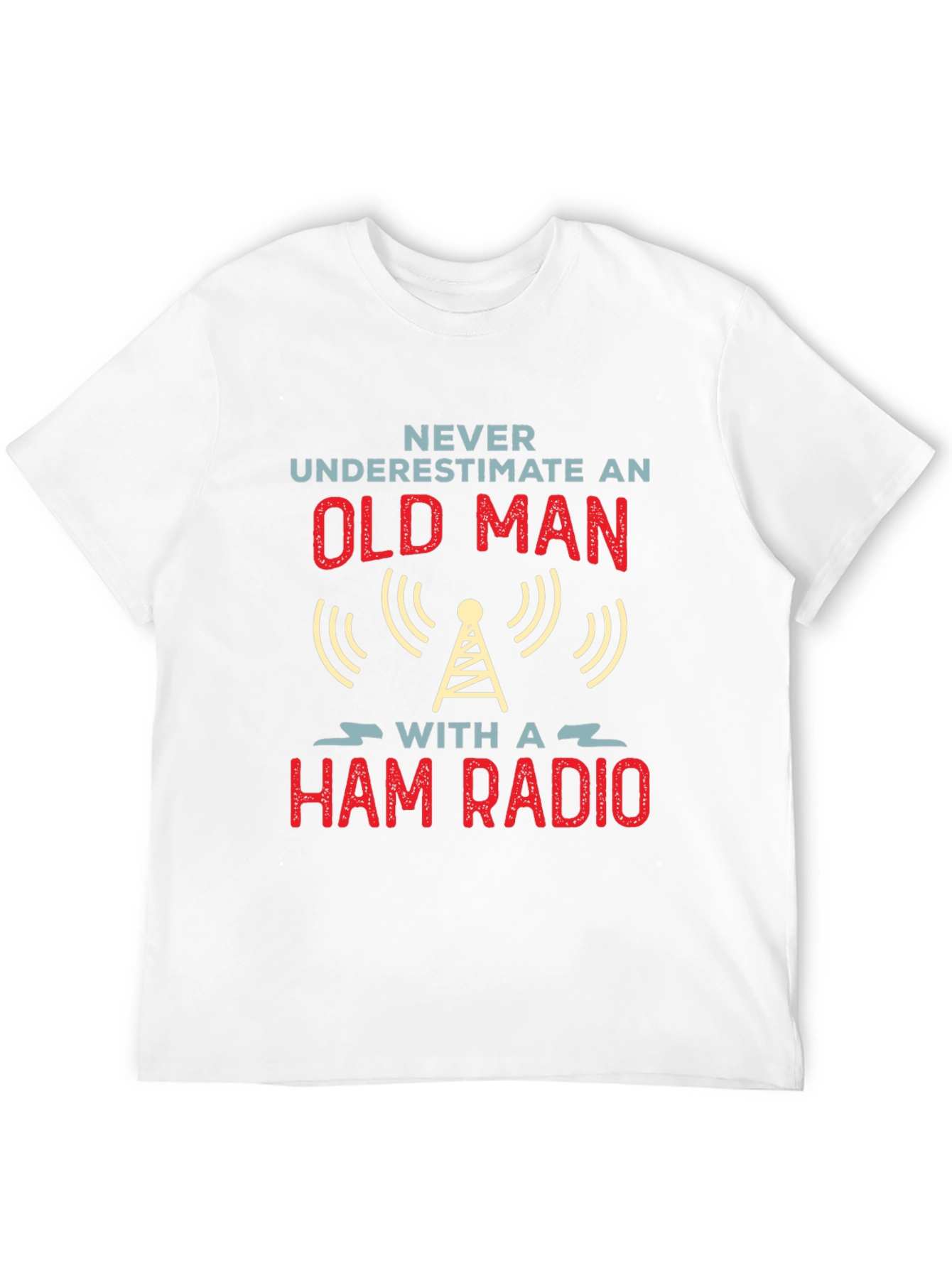 Black Never Underestimate an Old Man Ham Radio T-Shirt view 12