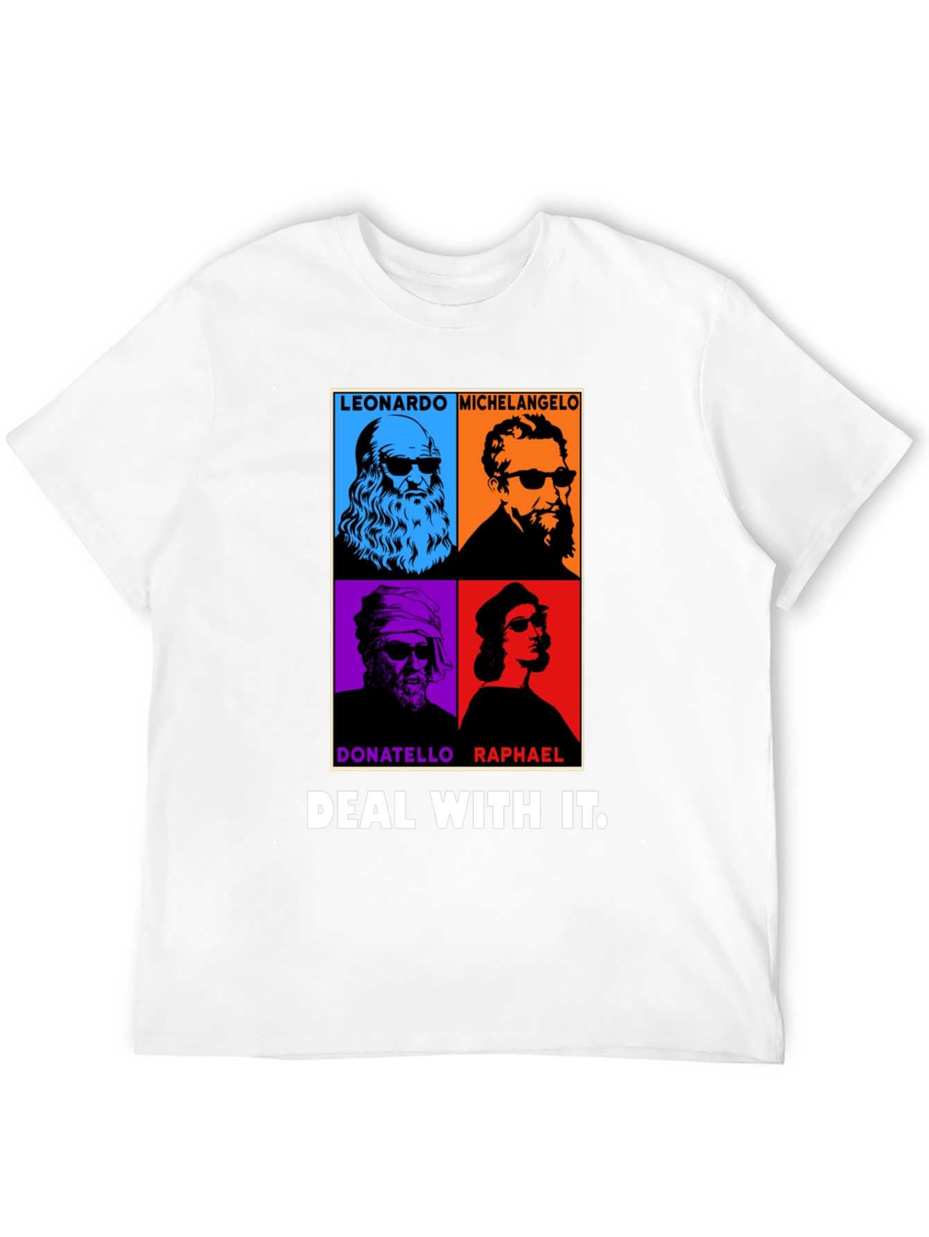 Black Deal With It Artist Tee - Leonardo, Michelangelo, Donatello, Raphael view 12