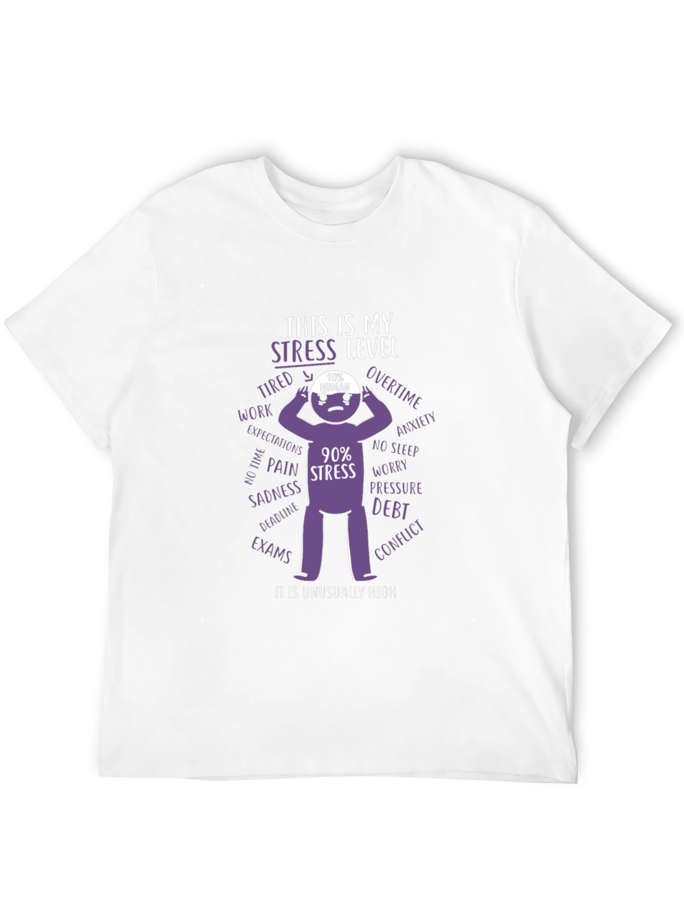 Black Stress Level T-Shirt: Humor & Relatability view 12