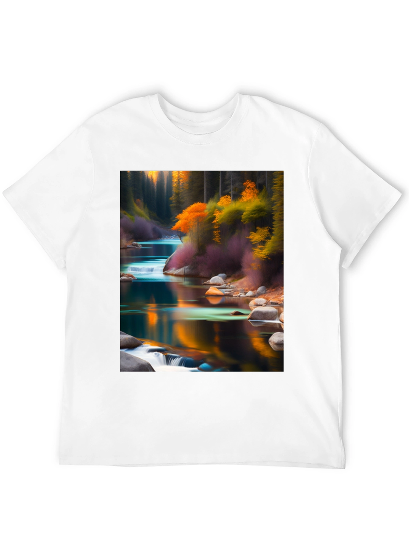 Black Nature's Reflection Black T-Shirt view 12