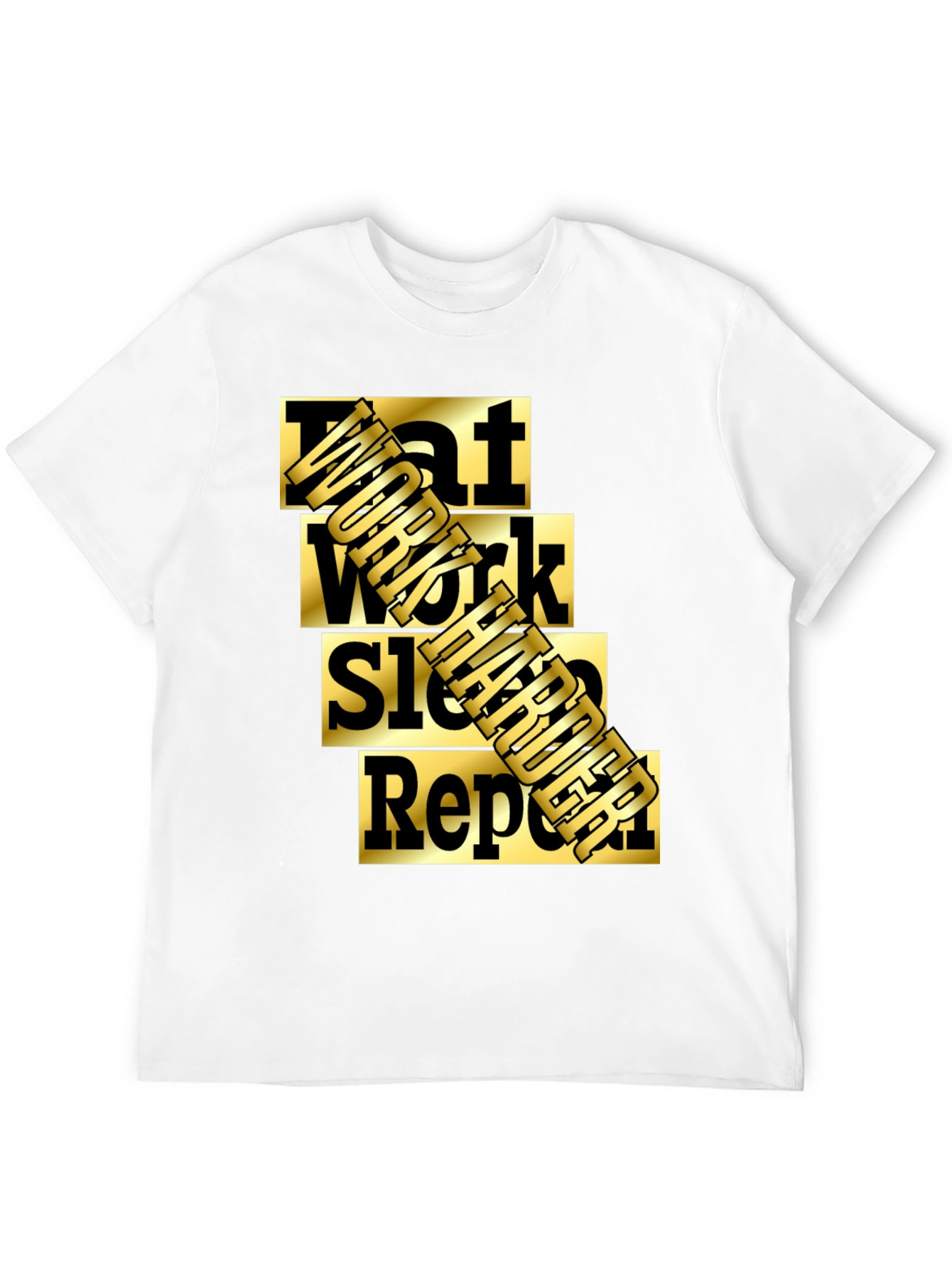 Black Eat Work Sleep Burger Repeat Graphic T-Shirt view 12
