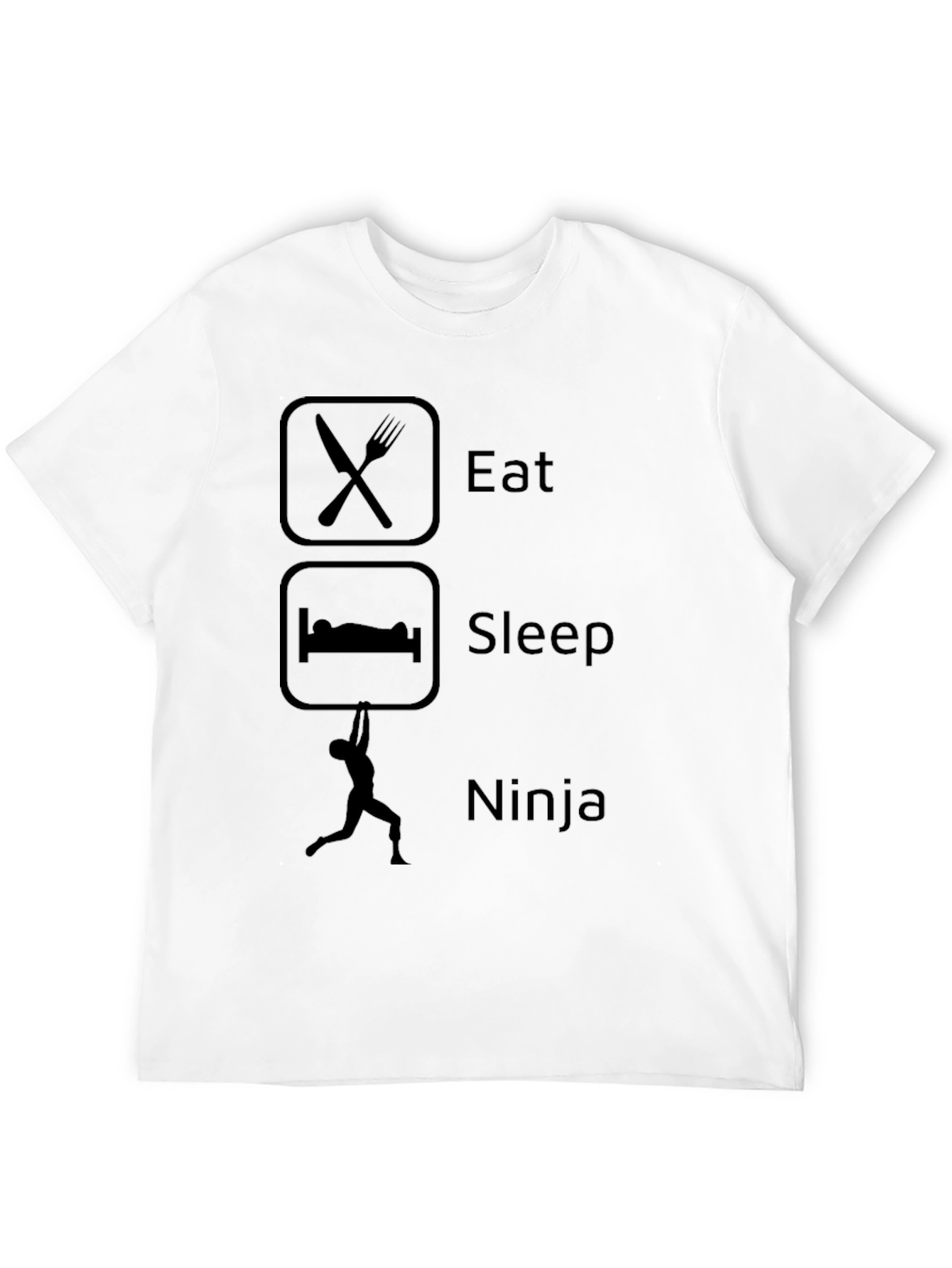 Black Eat Sleep Ninja T-Shirt - Black Graphic Tee view 12