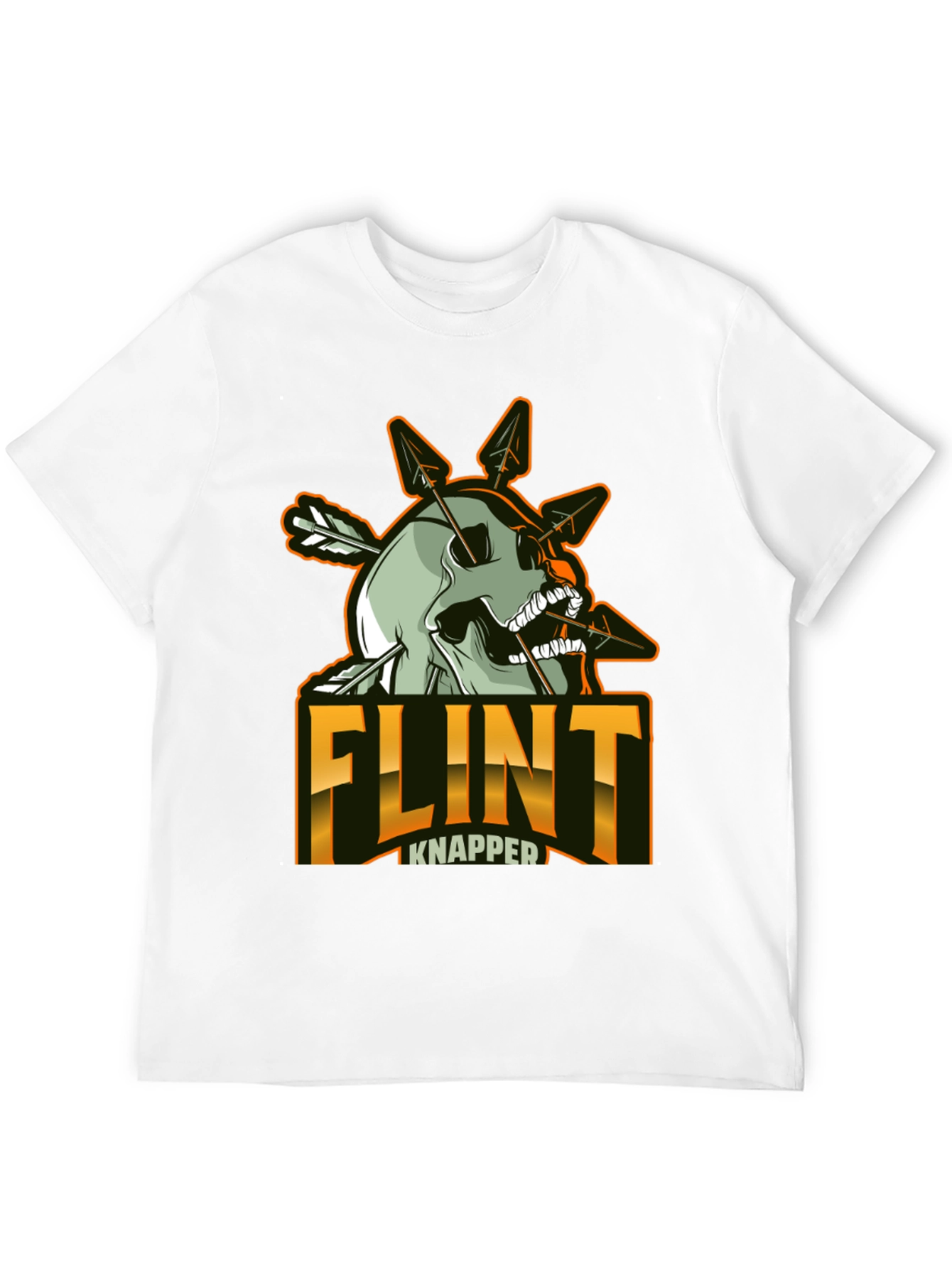 Black Flint Knapper Skull Arrow T-Shirt view 12