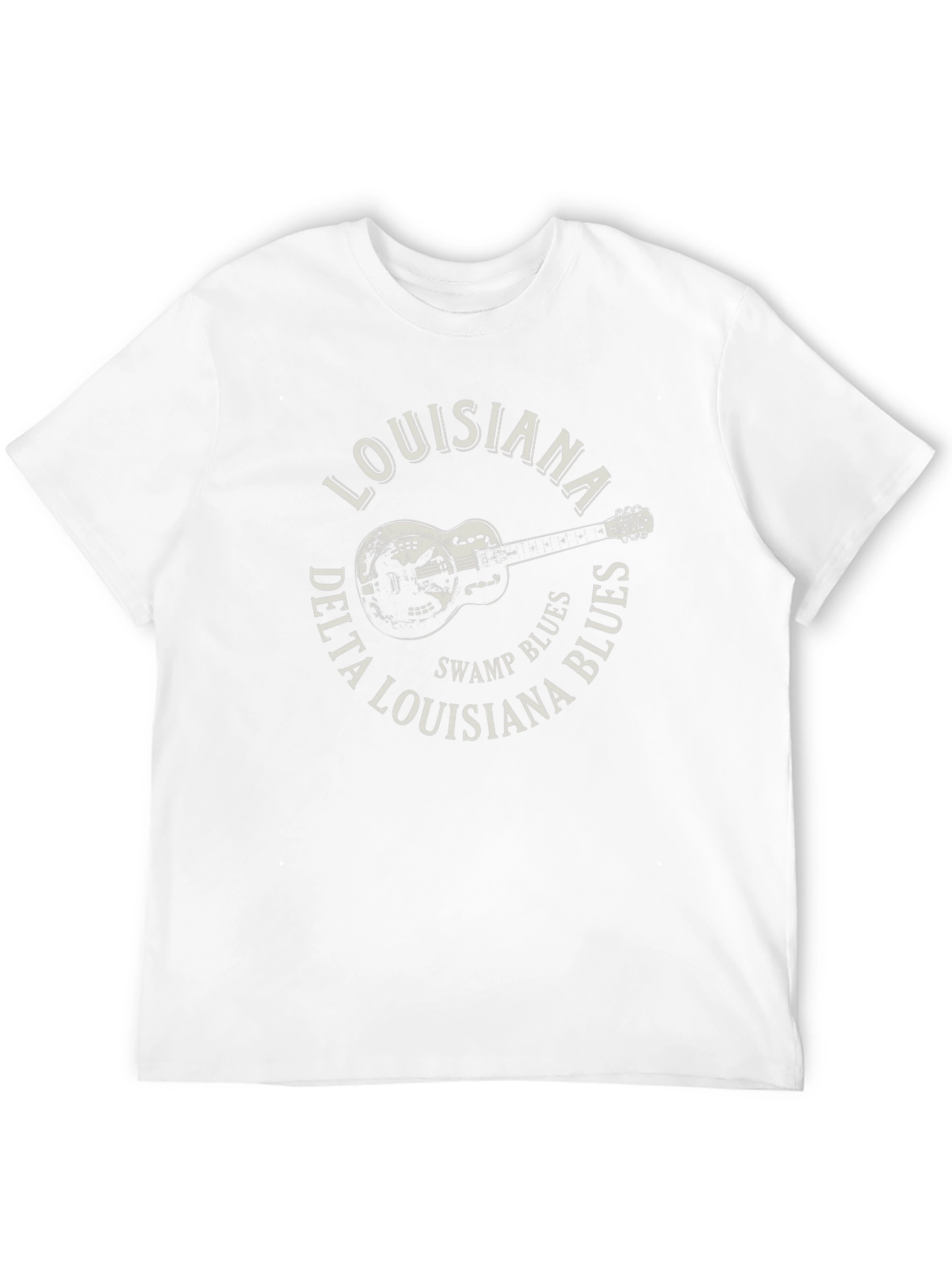 Black Louisiana Delta Blues Guitar T-Shirt view 12