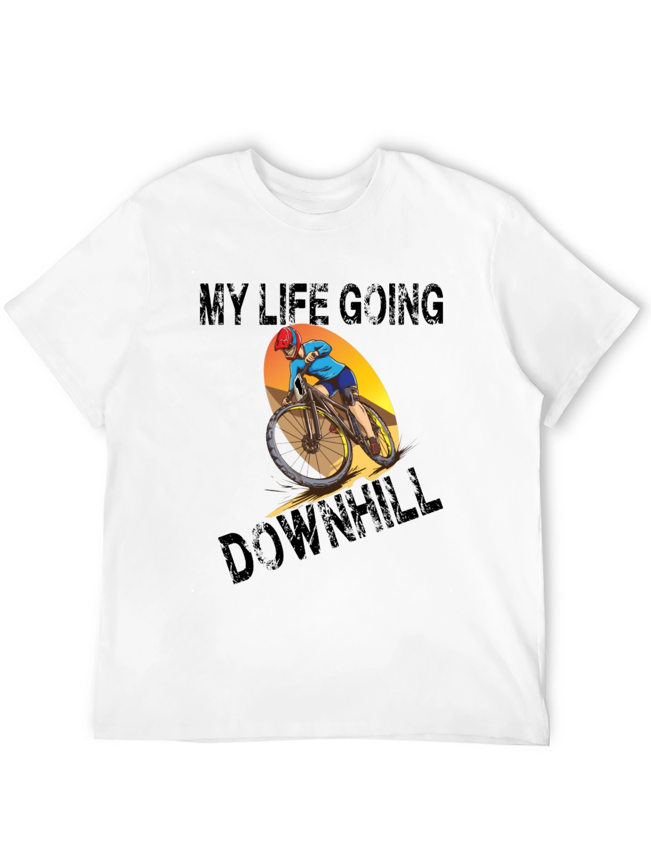 Black My Life Going Downhill T-Shirt: Mountain Bike Graphic Tee view 12