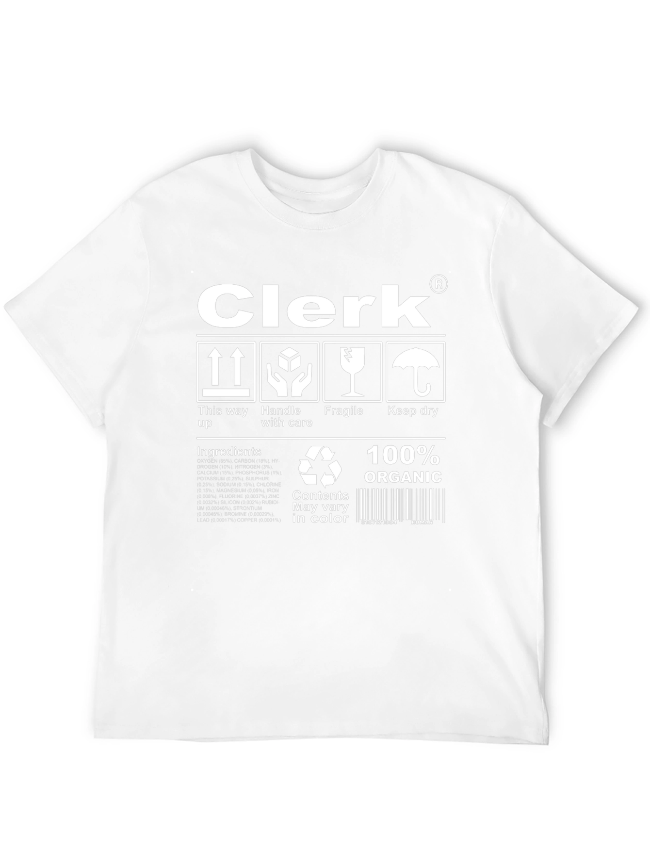 Black Clerk Organic Cotton T-Shirt Funny Handle with Care view 12
