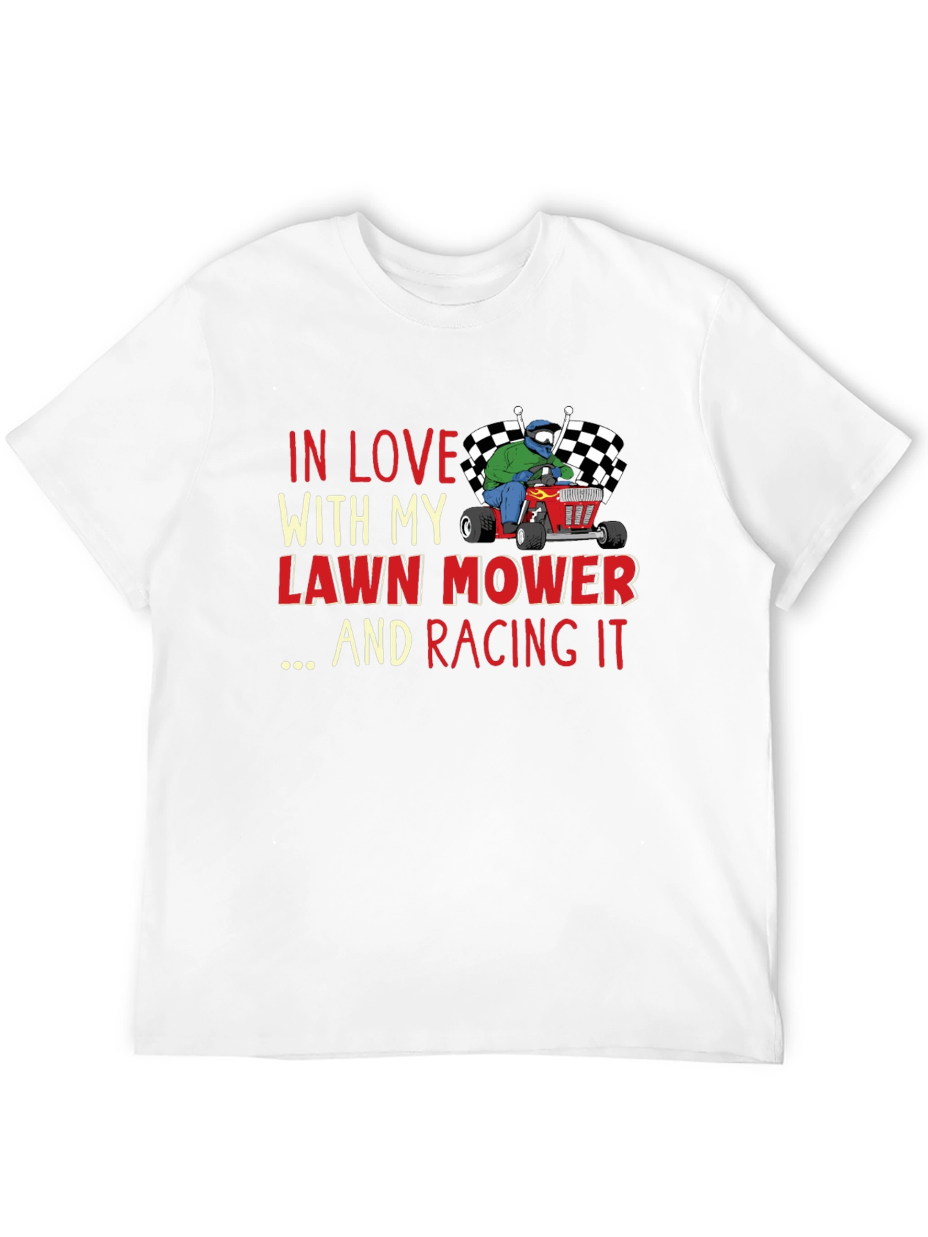 Black Lawn Mower Racing T-Shirt view 12