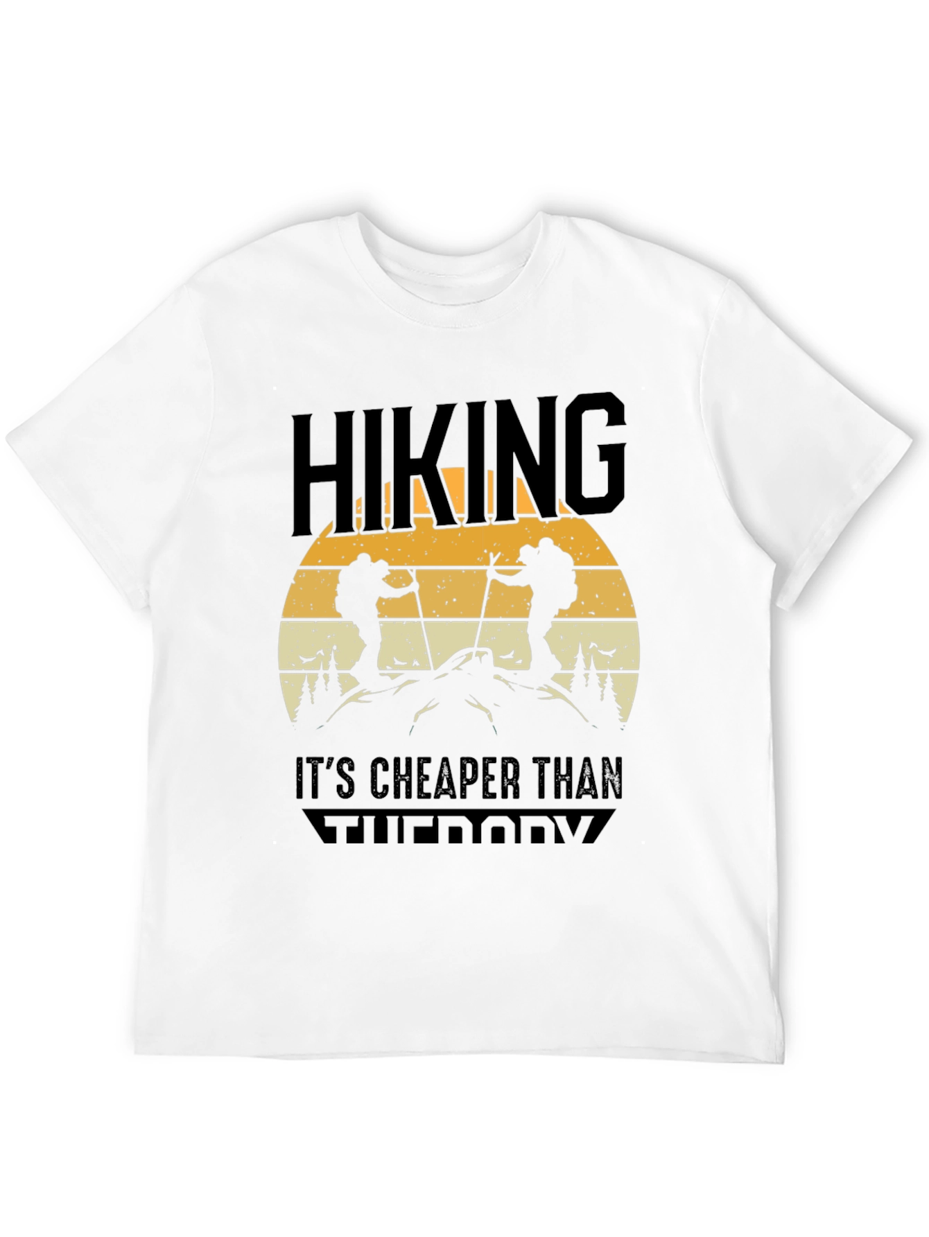 Black Hiking Is Cheaper Than Therapy Tee view 12