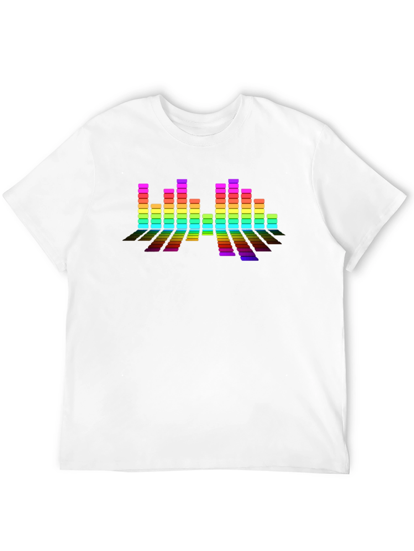 Black Rainbow Spectrum Graphic Print Crew Neck T-Shirt view 12