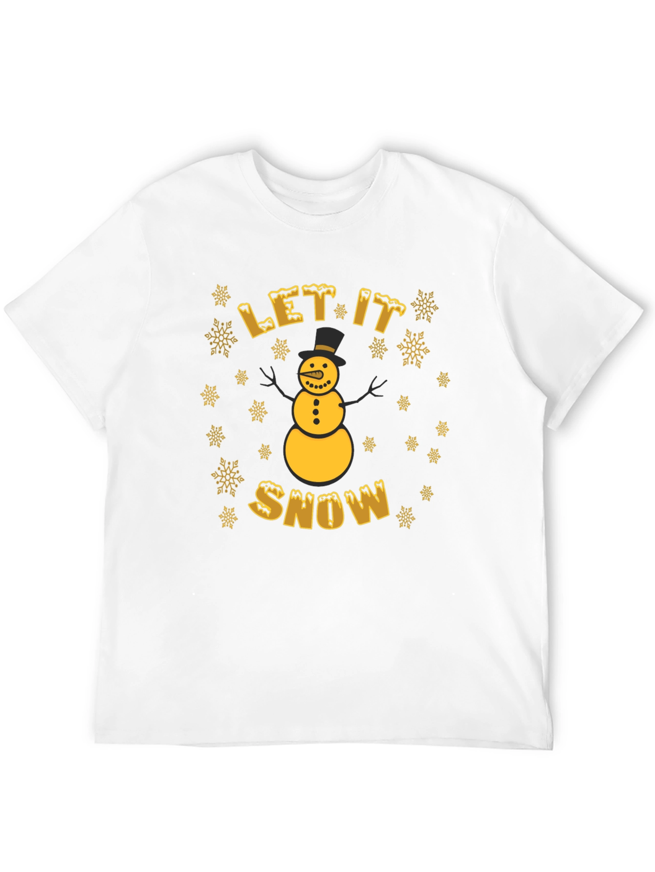 Let It Snow Snowman Graphic Tee - Festive Holiday Shirt - 12
