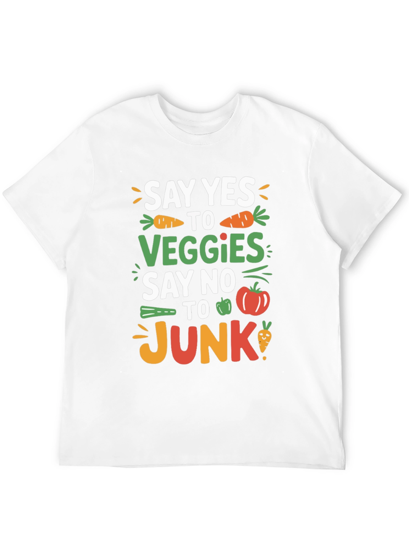 Black Say Yes to Veggies T-Shirt - Eat Healthy! view 12