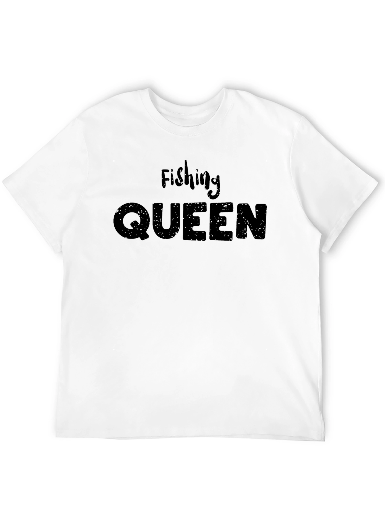 Black Fishing Queen Graphic Tee - Black Cotton Shirt view 12