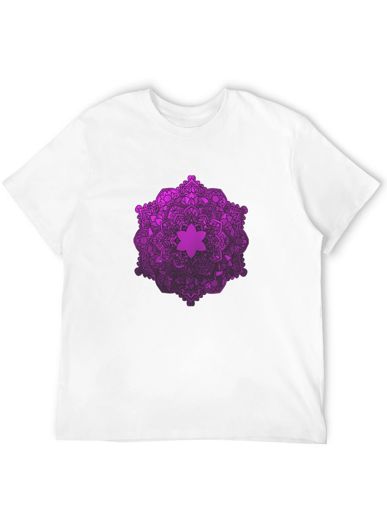 Black Purple Mandala Graphic Black T-Shirt view 12