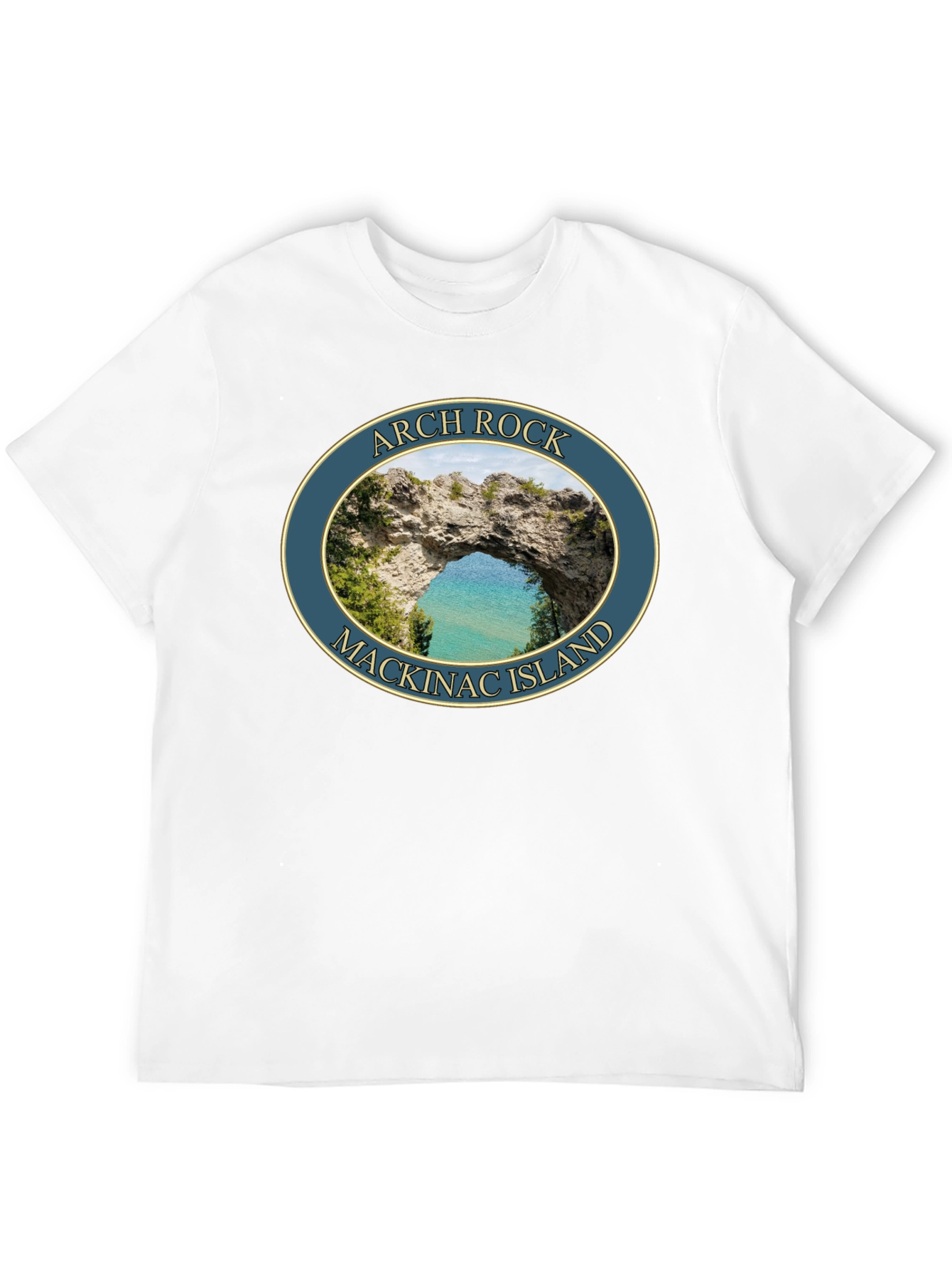 Black Arch Rock Mackinac Island Graphic Tee view 12