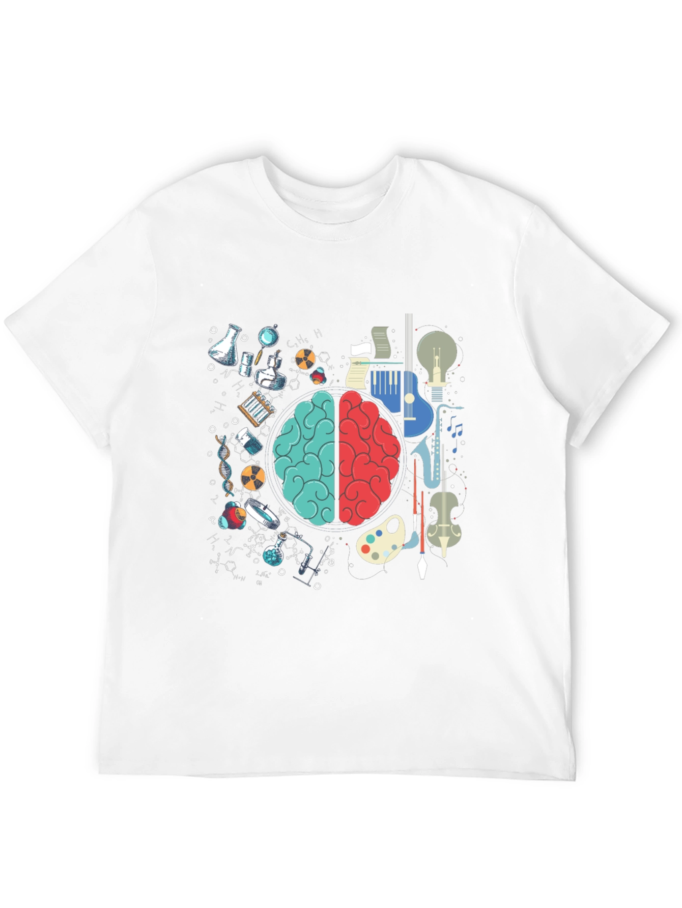 Black Science & Art Brain T-Shirt - Intellectual Style view 12