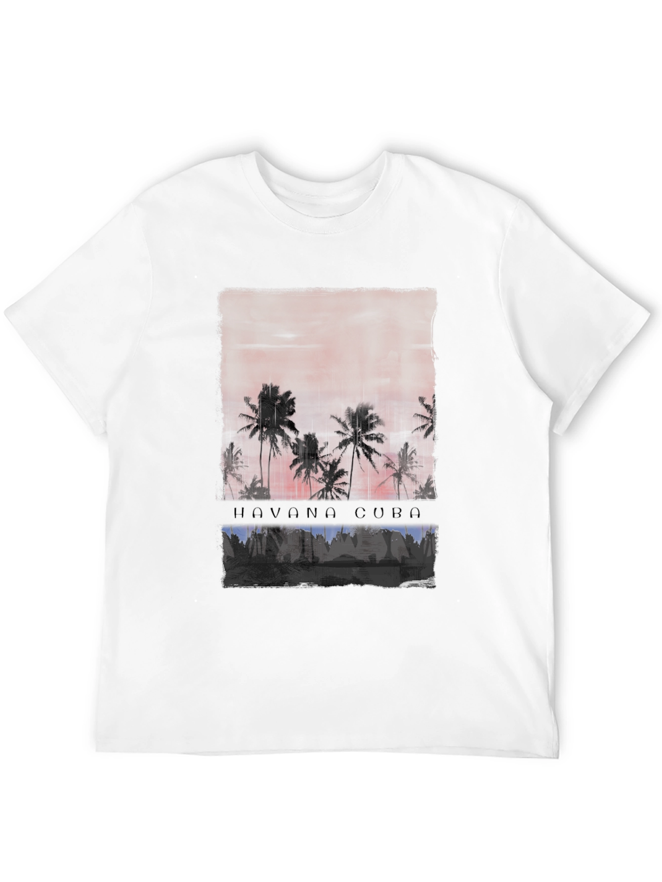Havana Cuba Palm Tree Sunset Graphic Tee - 12