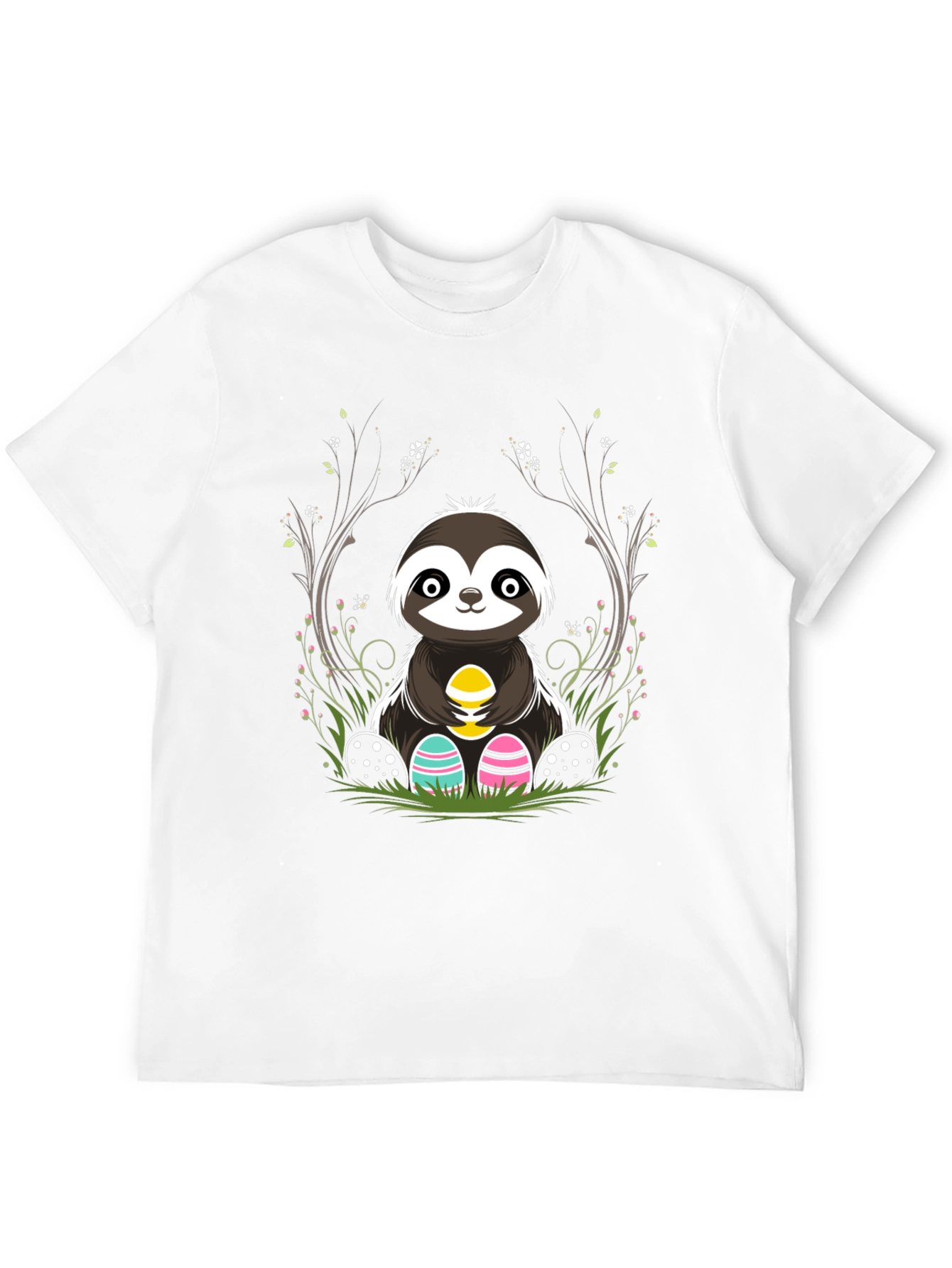 Black Cute Sloth Easter Egg T-Shirt view 12