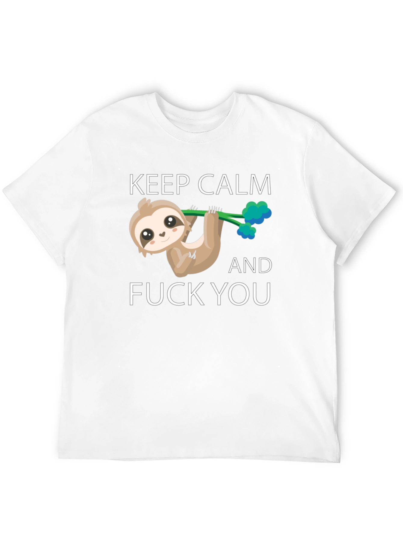 Black Keep Calm Sloth T-Shirt view 12