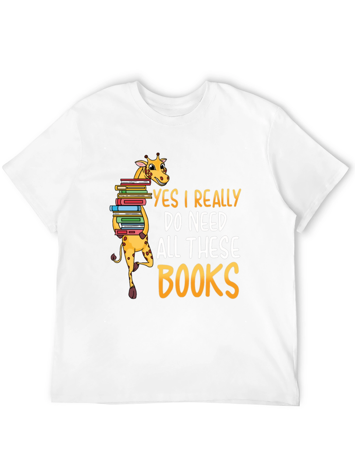 Black Giraffe Lover Reader Funny Books T-Shirt view 12