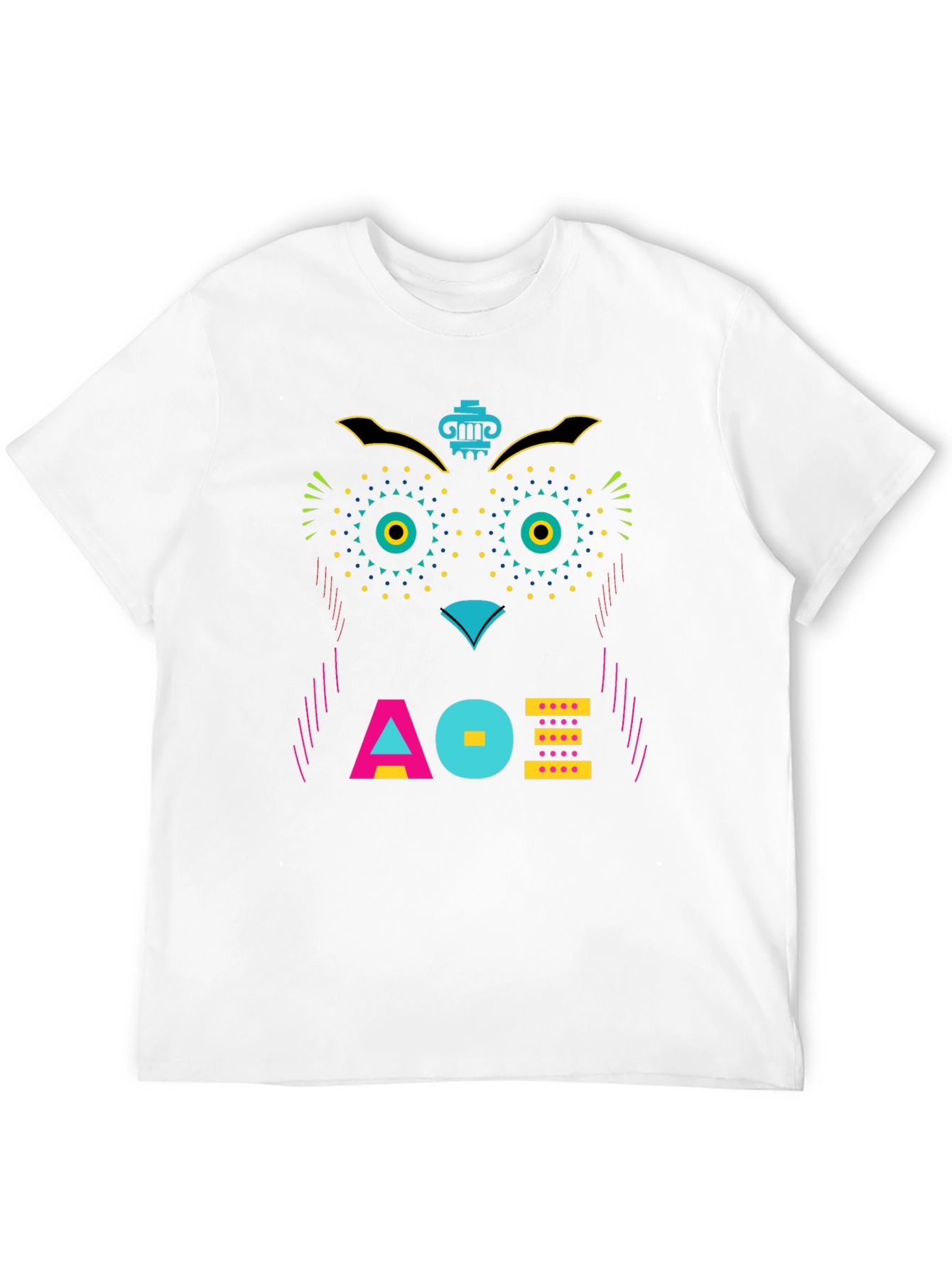 Black Geometric Owl Graphic Tee - Unique Modern Design view 12
