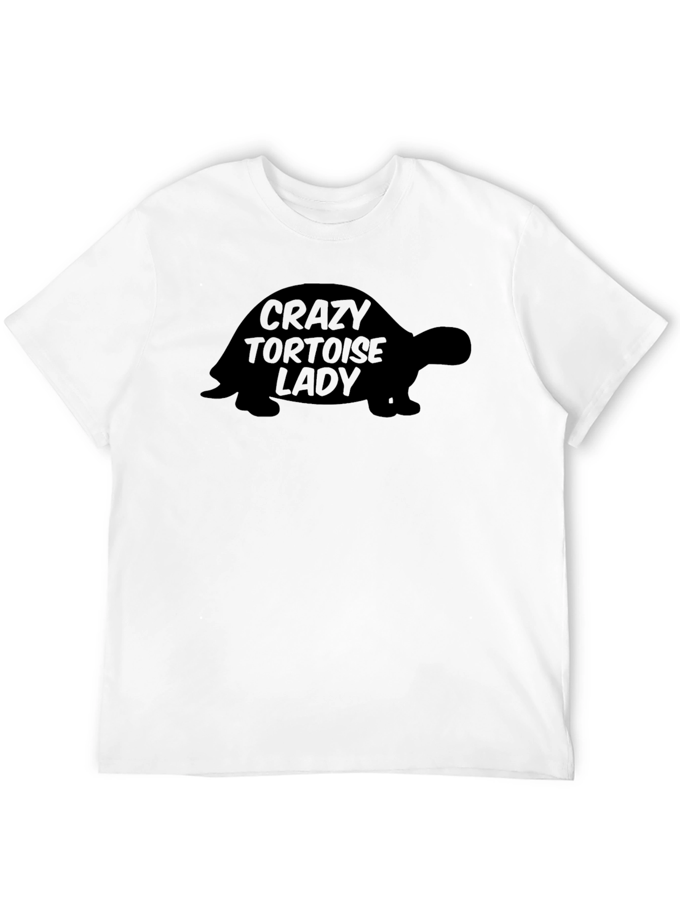 Black Crazy Tortoise Lady T-Shirt - Unisex Black Tee view 12