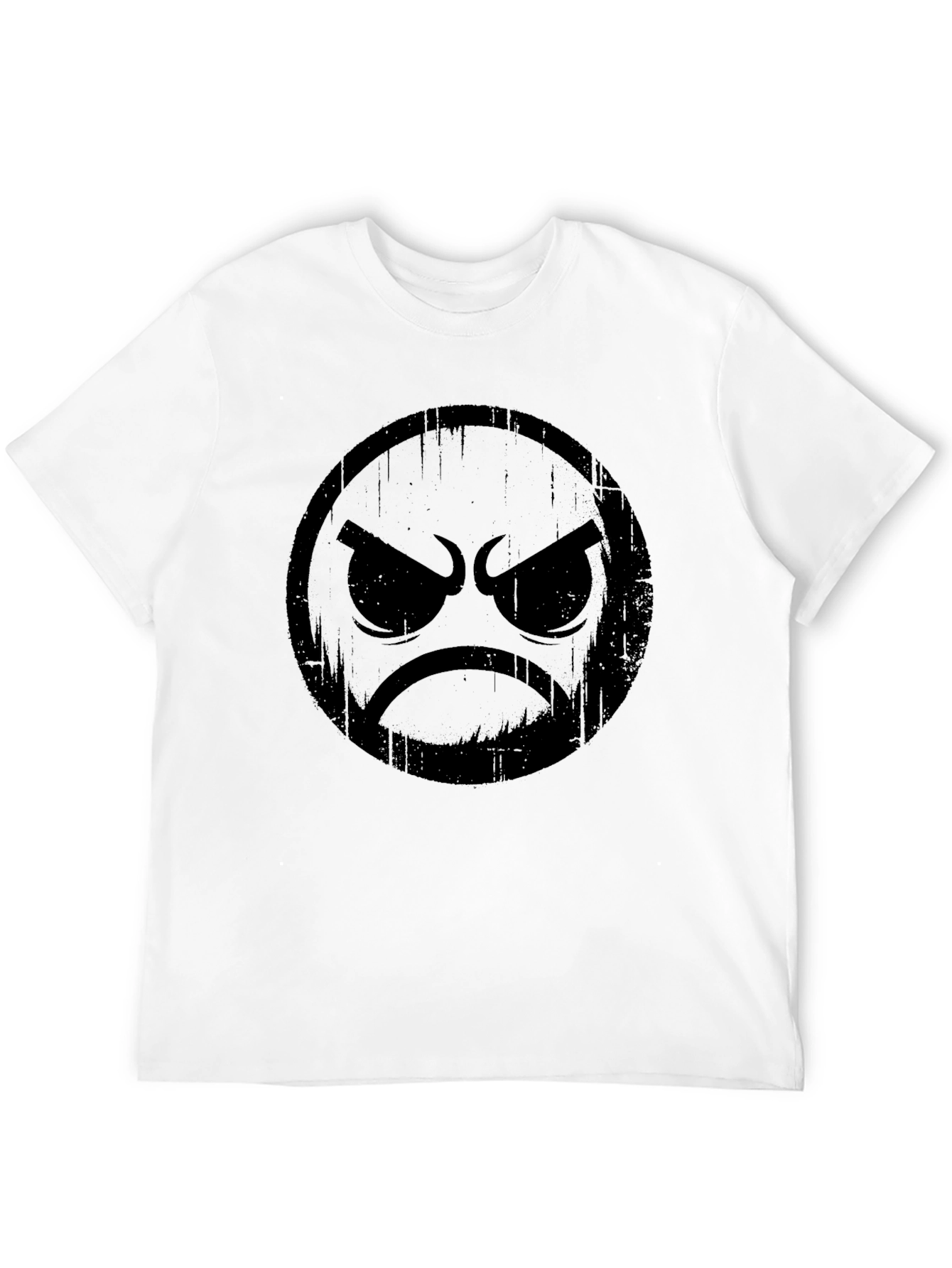 Black Angry Face Graphic Black T-Shirt view 12