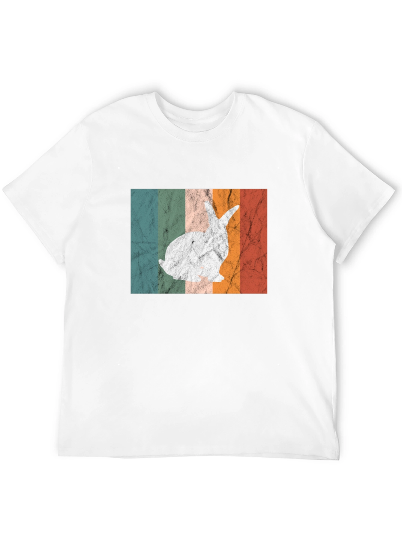 Black Retro Rabbit Graphic Tee - Vintage Style Easter Shirt view 12