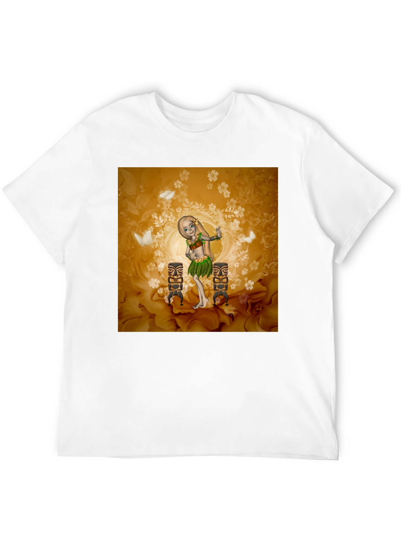 Black Tropical Hula Dancer Graphic Tee view 12