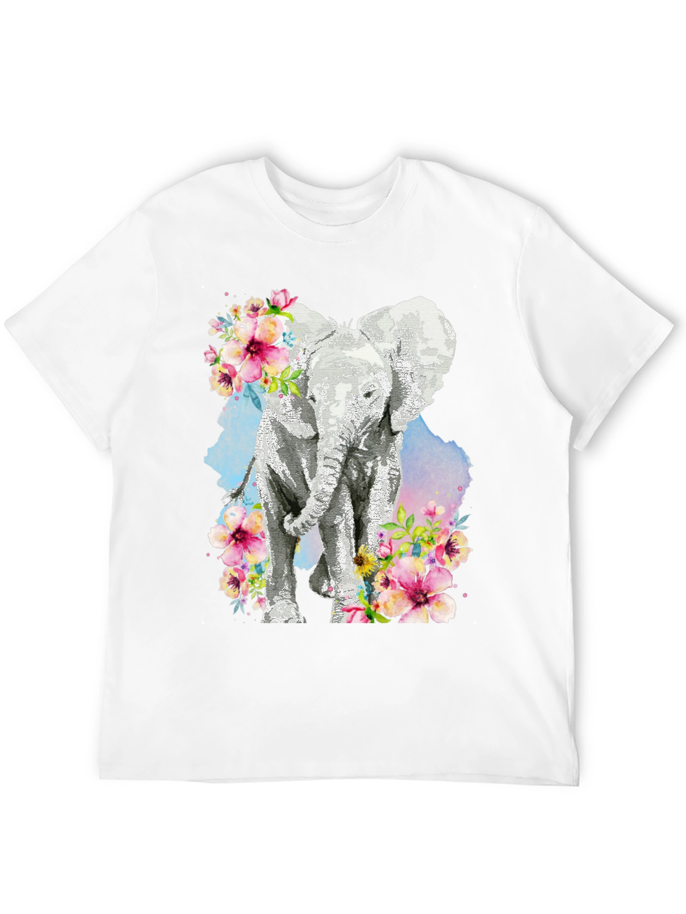 Black Elephant Floral Graphic Tee - Black view 12