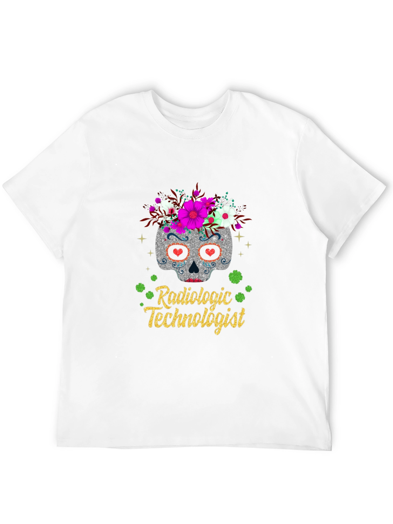 Black Radiologic Technologist Sugar Skull T-Shirt view 12