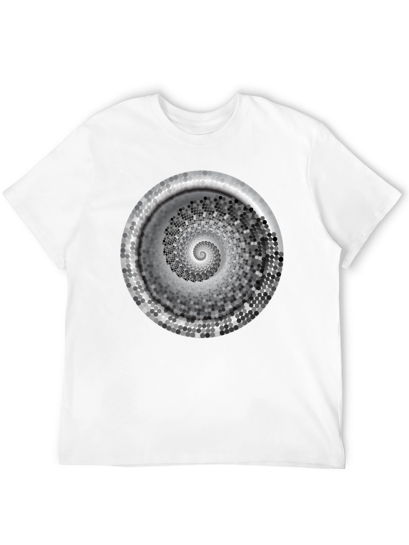 Black Hypnotic Spiral Graphic Tee - Modern Black T-Shirt view 12