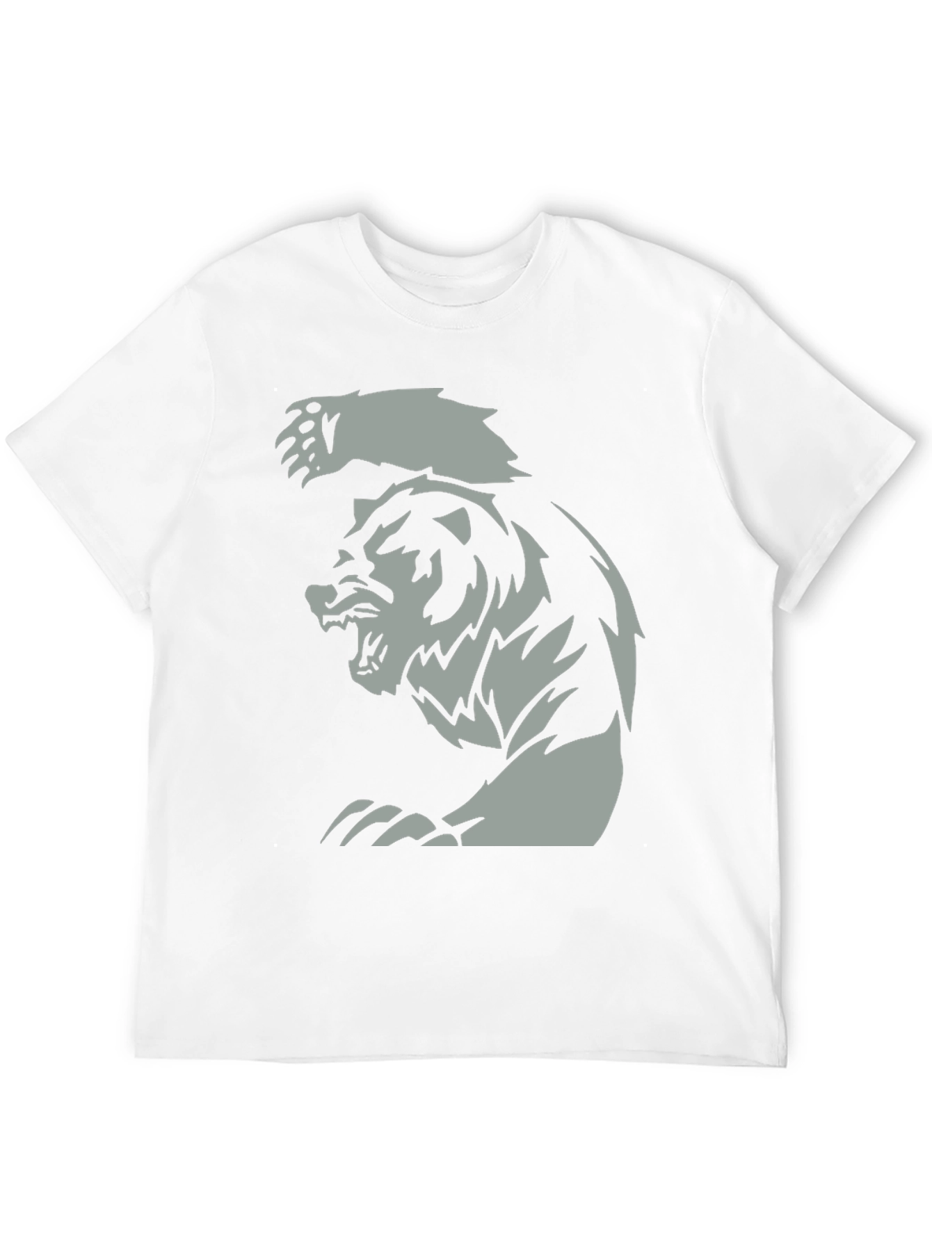 Black Men's Black T-Shirt with Fierce Bear Graphic view 12
