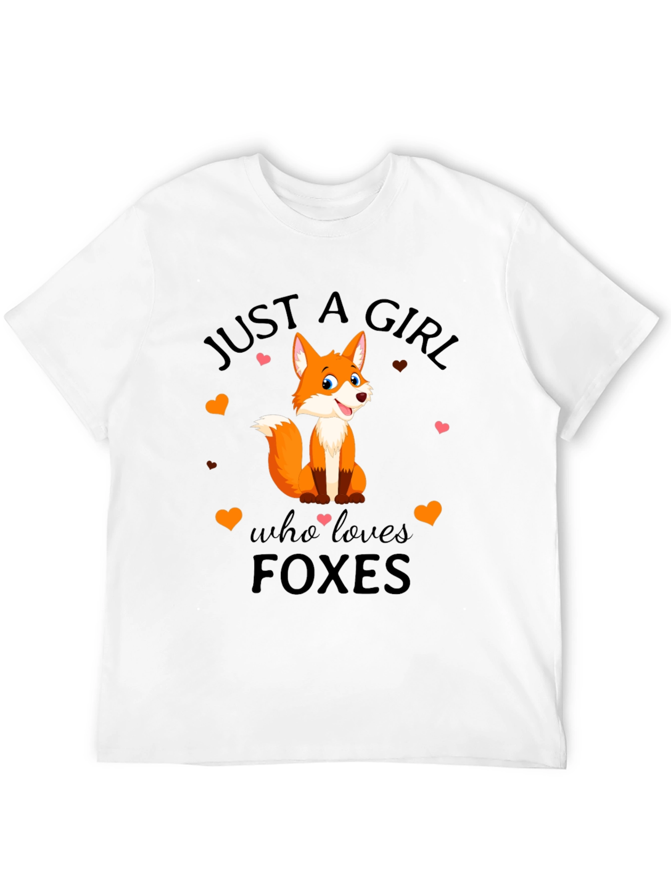 Black Just A Girl Who Loves Foxes T-Shirt view 12
