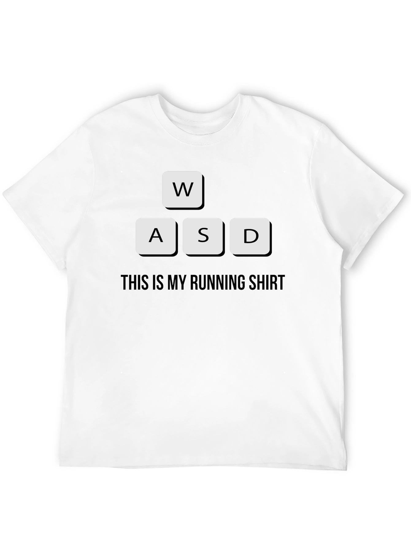 Black Gamer Running Shirt - WASD Keyboard Design view 12