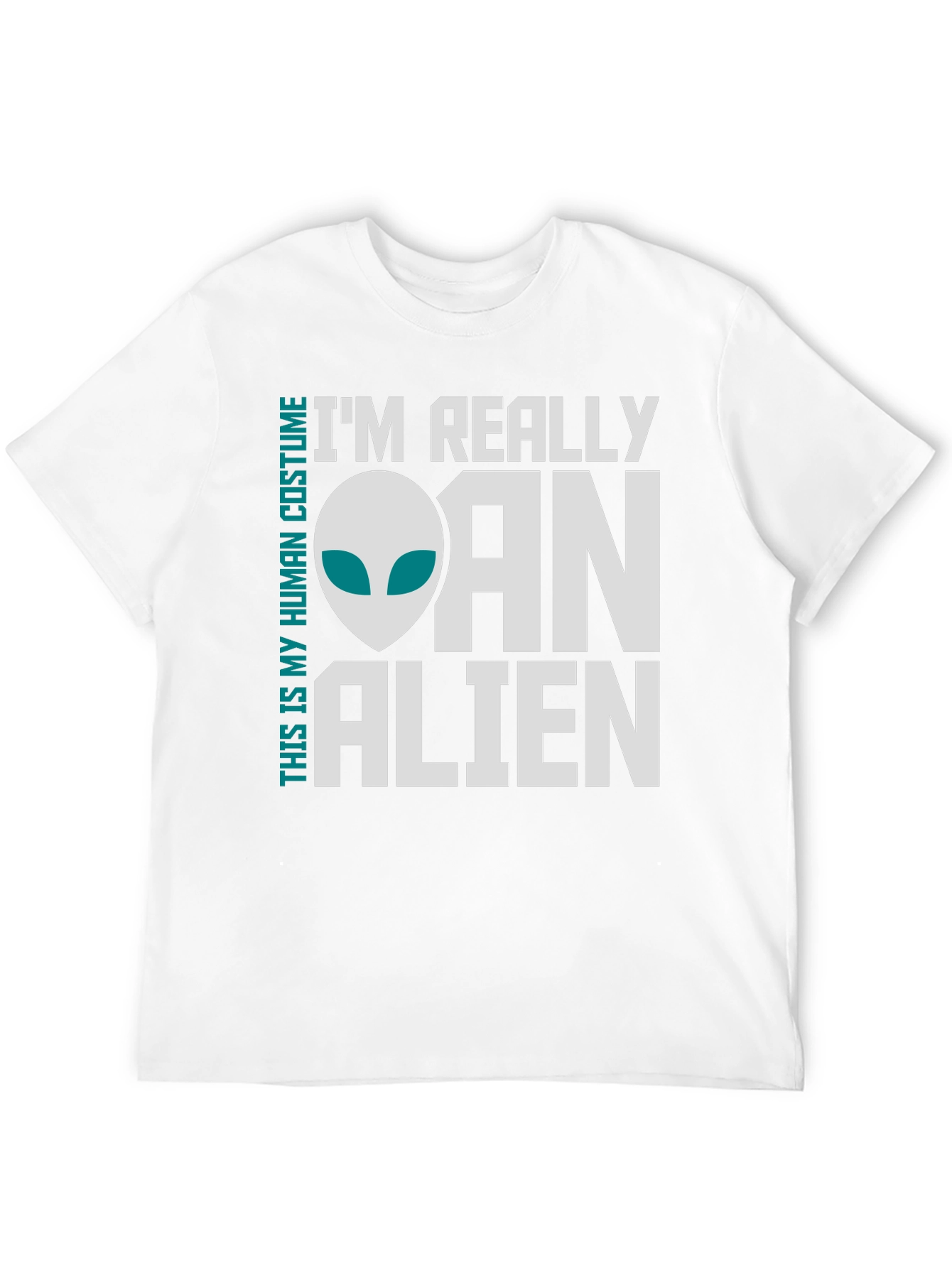 Black I'm Really an Alien Costume T-Shirt - Funny Novelty Tee view 12