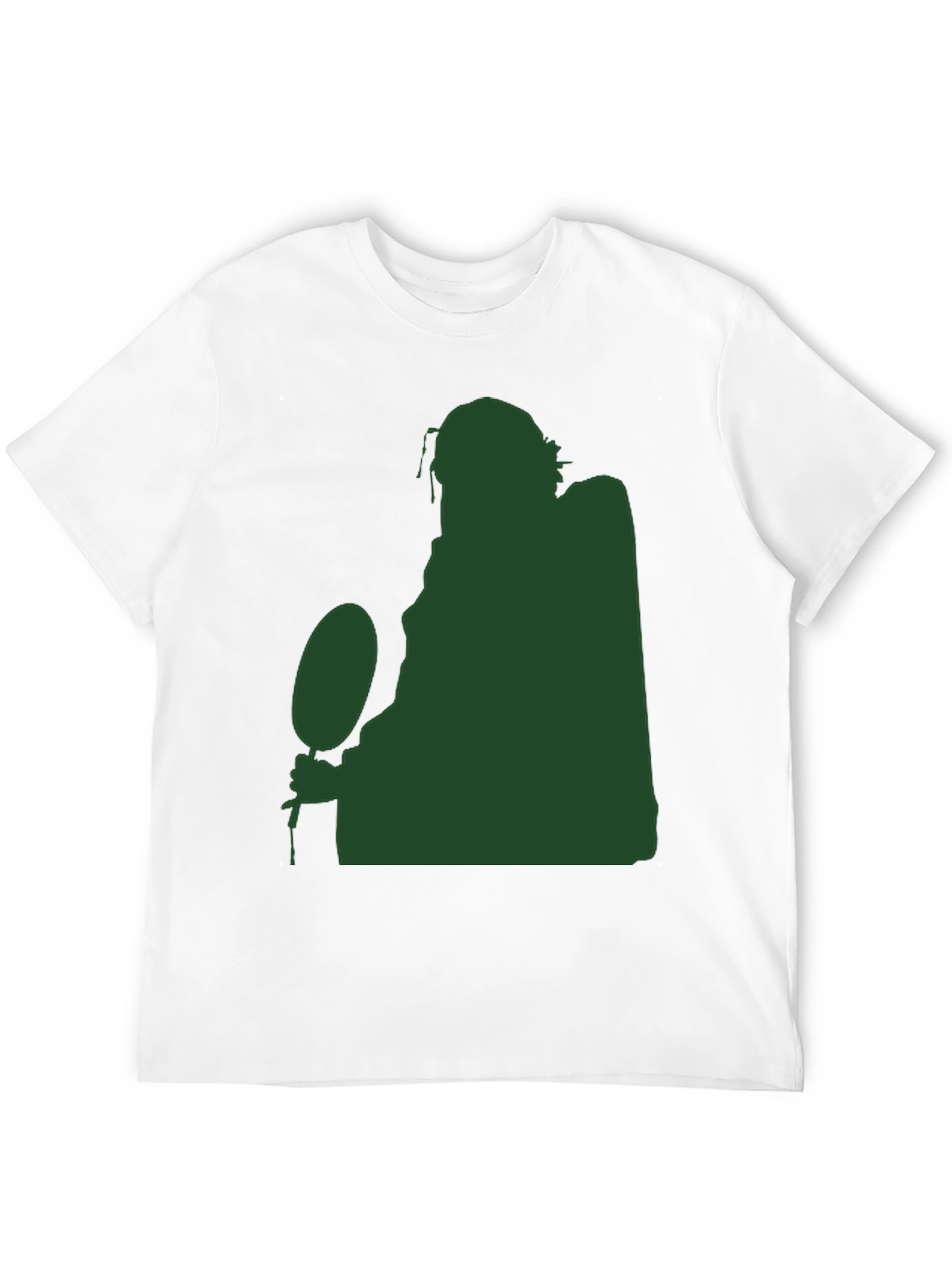 Black Silhouette Figure Holding Ball Black T-Shirt view 12