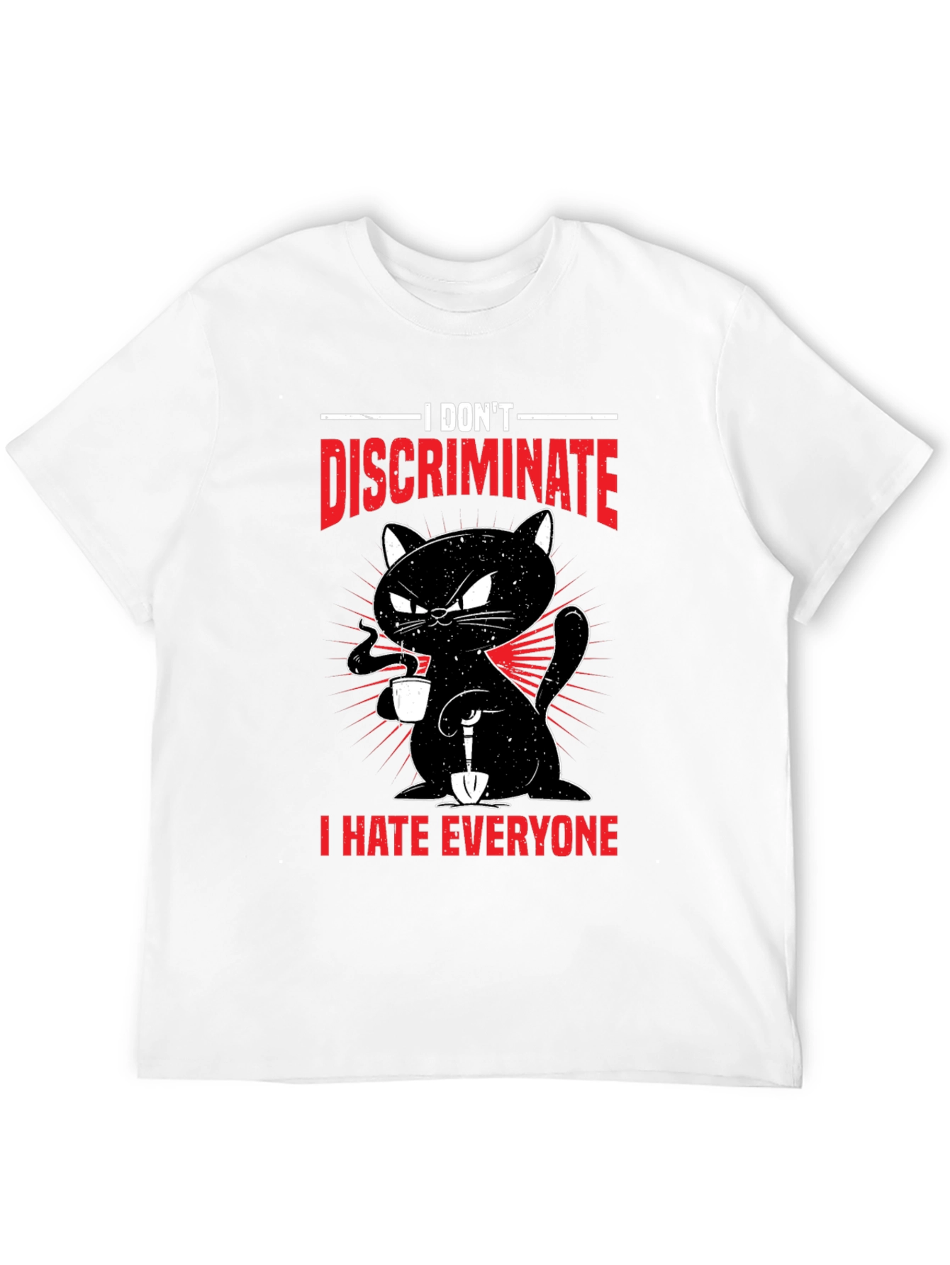 Black I Don't Discriminate - Funny Cat T-Shirt view 12