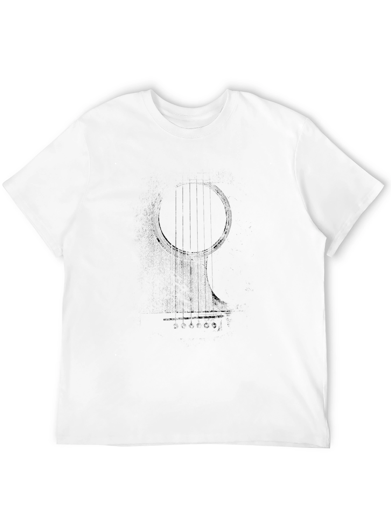 Black Abstract Guitar Graphic Tee - Black Cotton Blend view 12