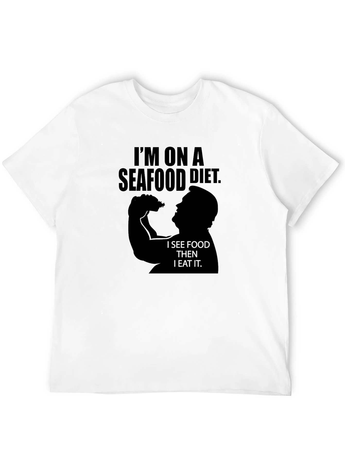 Black Seafood Diet T-Shirt - See Food and Eat It! view 12