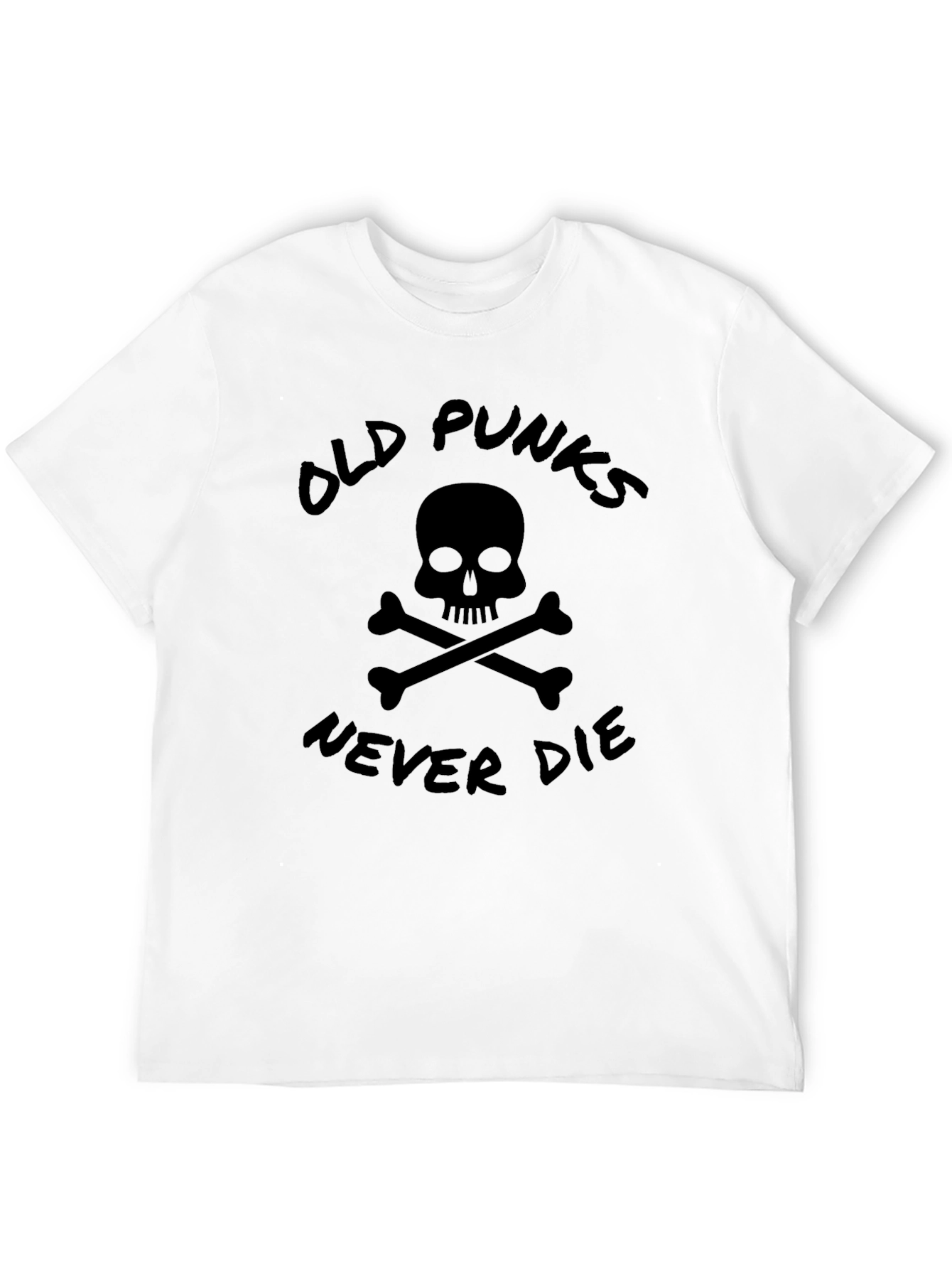 Black Old Punks Never Die Graphic T-Shirt view 12
