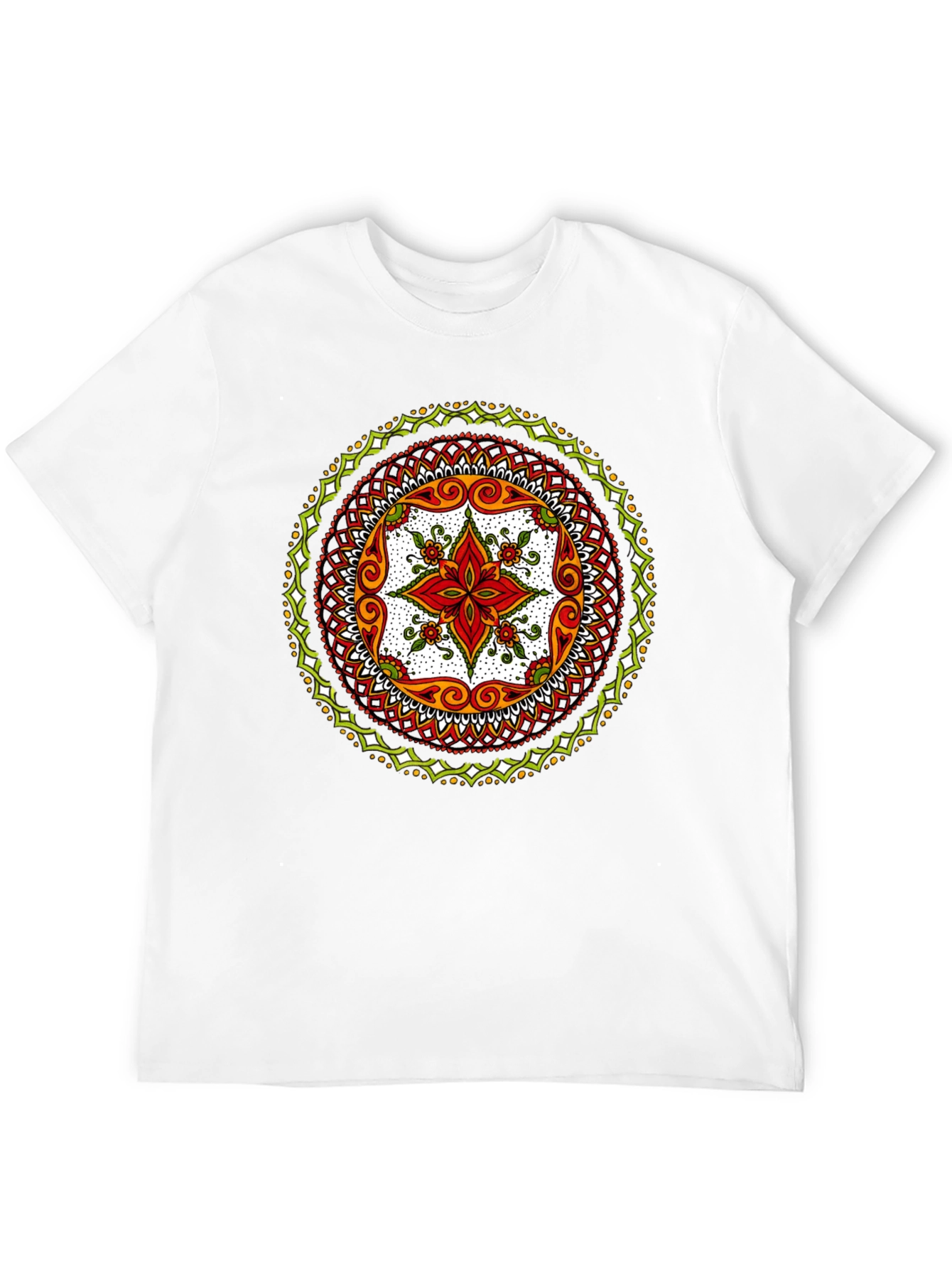 Black Mandala Print Black T-Shirt - Artistic Style view 12