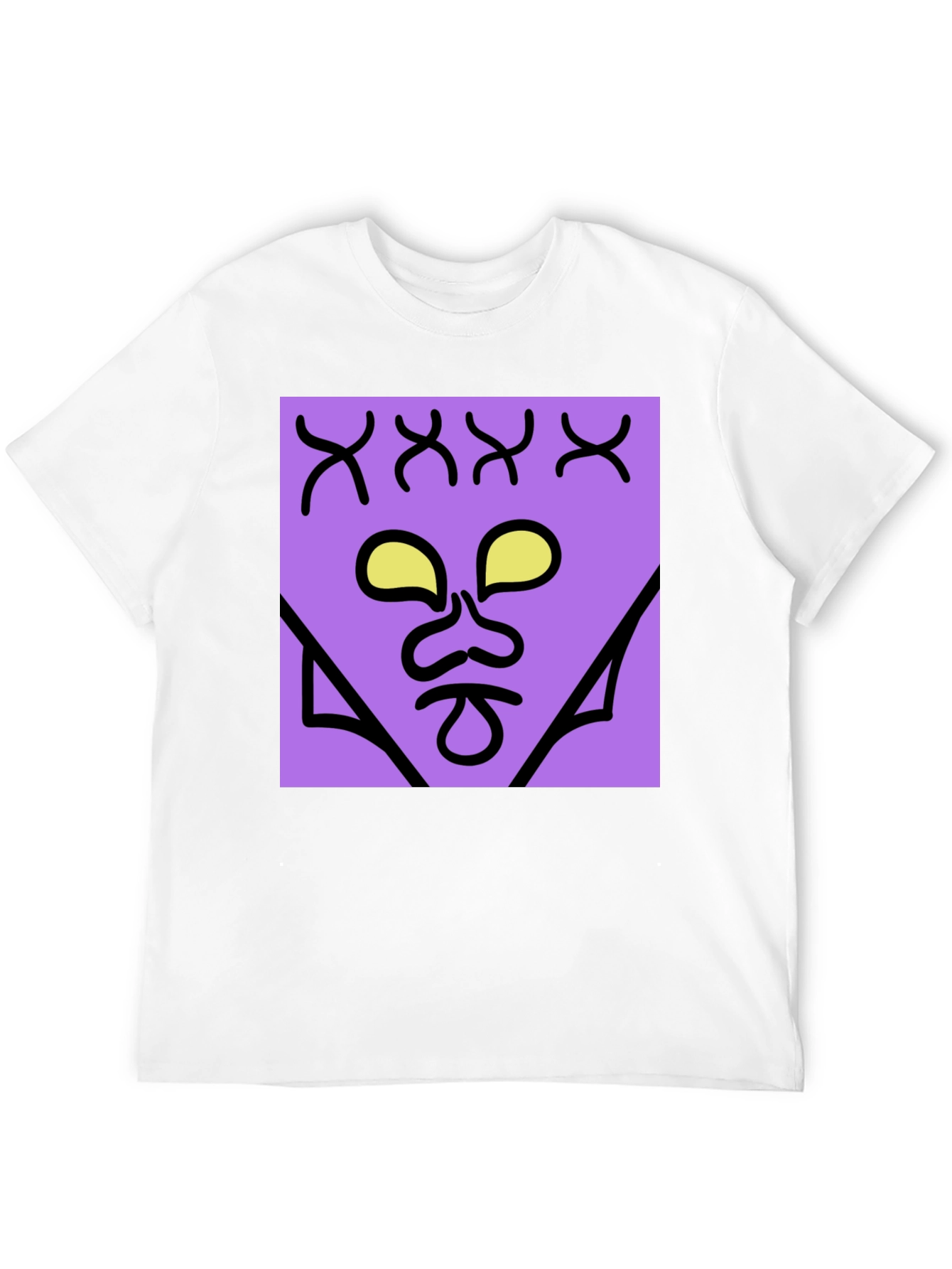 Black Abstract Face Graphic Tee - Black Cotton Casual Shirt view 12