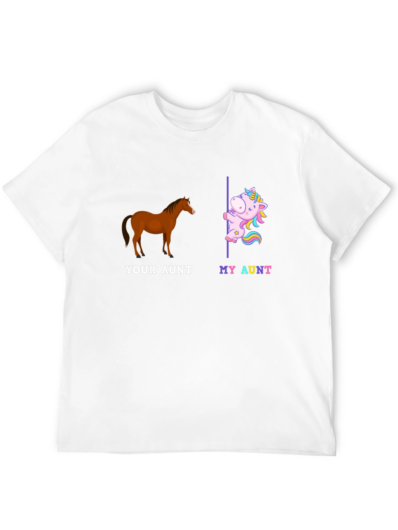 Black Funny Aunt T-Shirt - Horse and Unicorn Design view 12