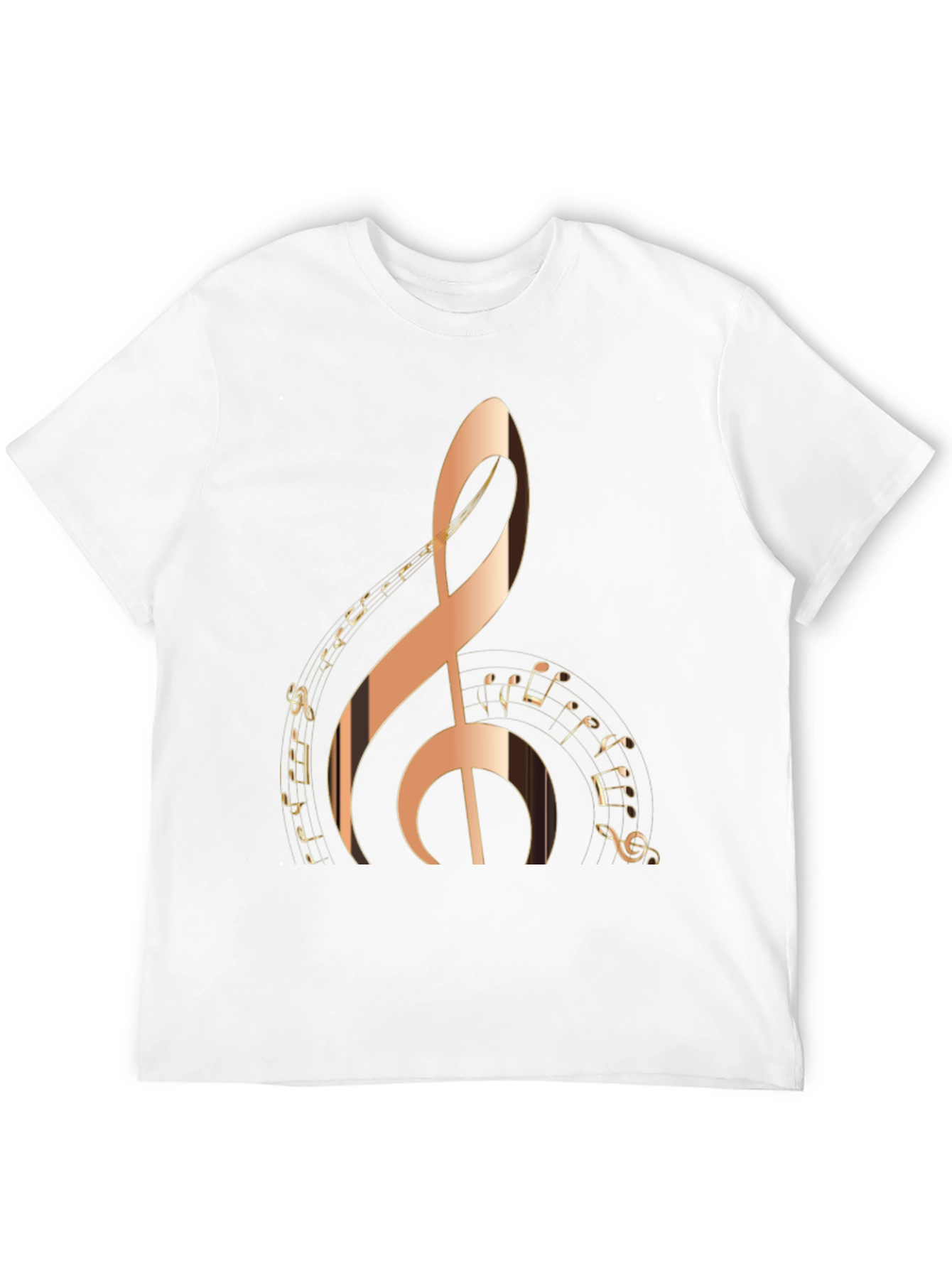 Black Treble Clef Music Notes Graphic T-Shirt view 12