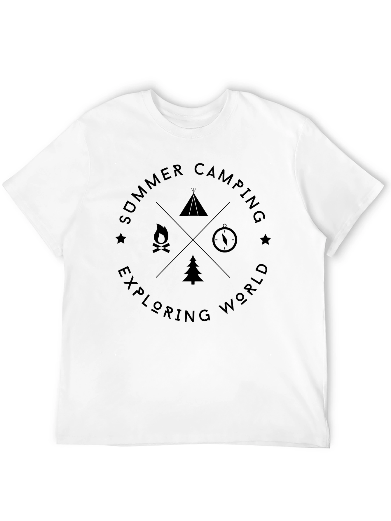 Black Summer Camping Explorer Graphic Tee view 12